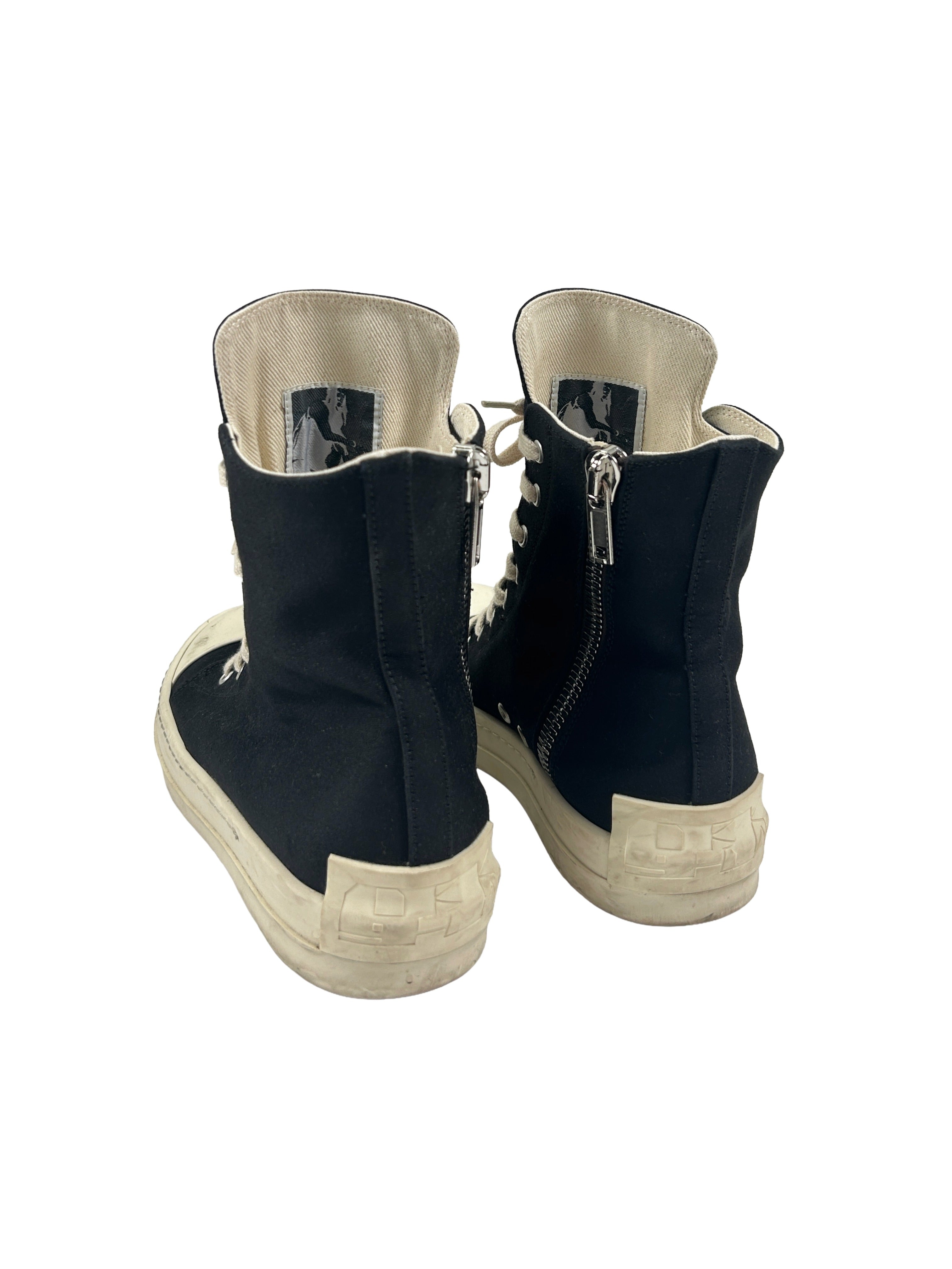 Rick Owens DRKSHDW Size 38 Canvas High-Top Ramones Sneakers