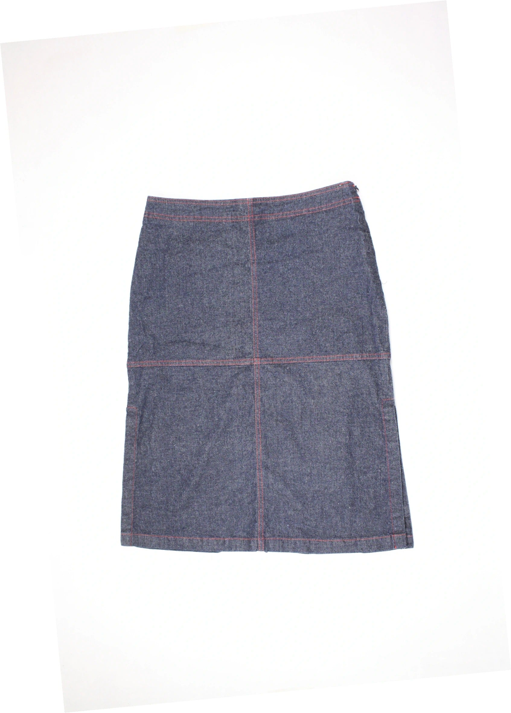 Talula Women's Blue/Red Skirt with Denim, 2 Pockets, Midi, Pencil – Size W30