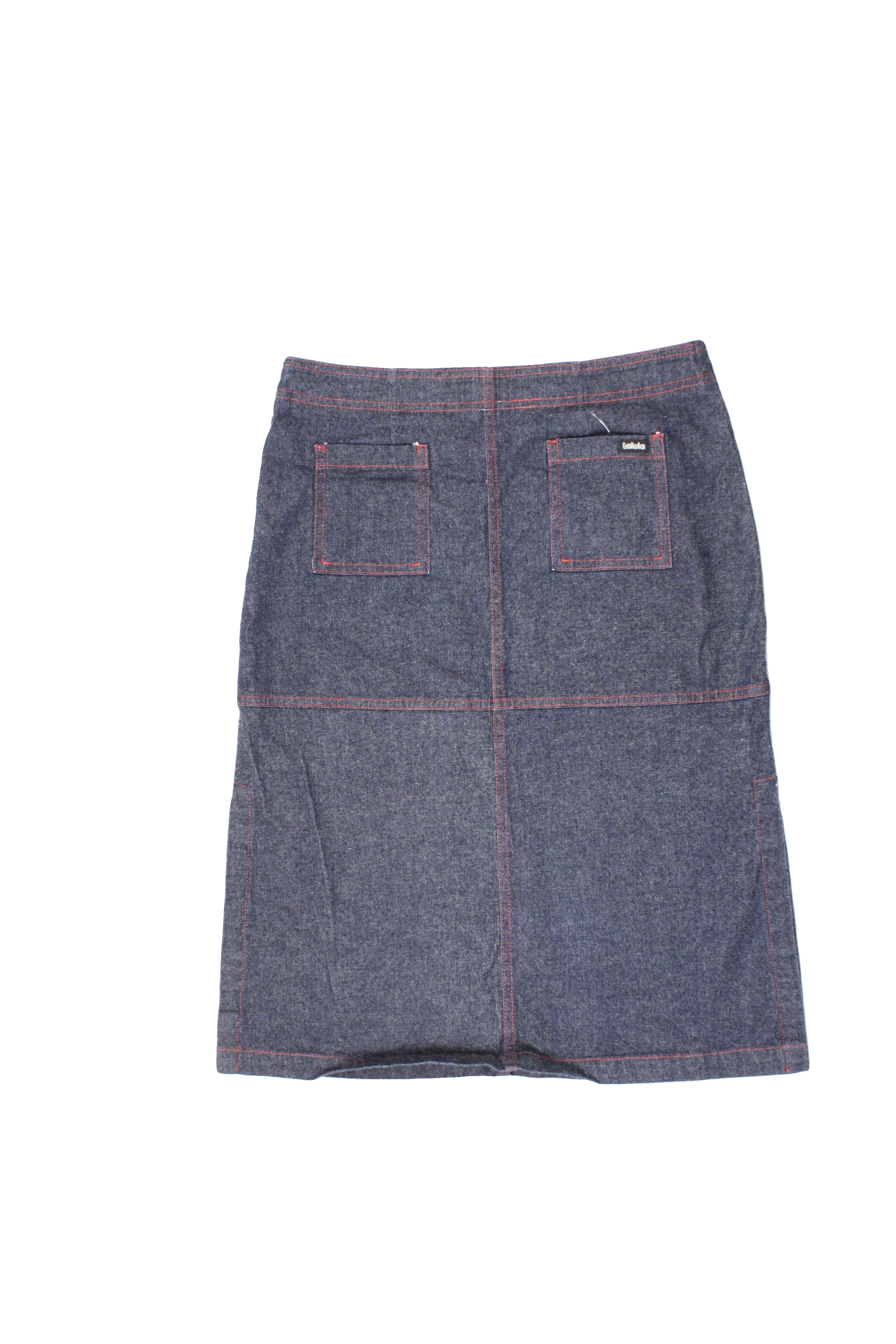 Talula Women's Blue/Red Skirt with Denim, 2 Pockets, Midi, Pencil – Size W30