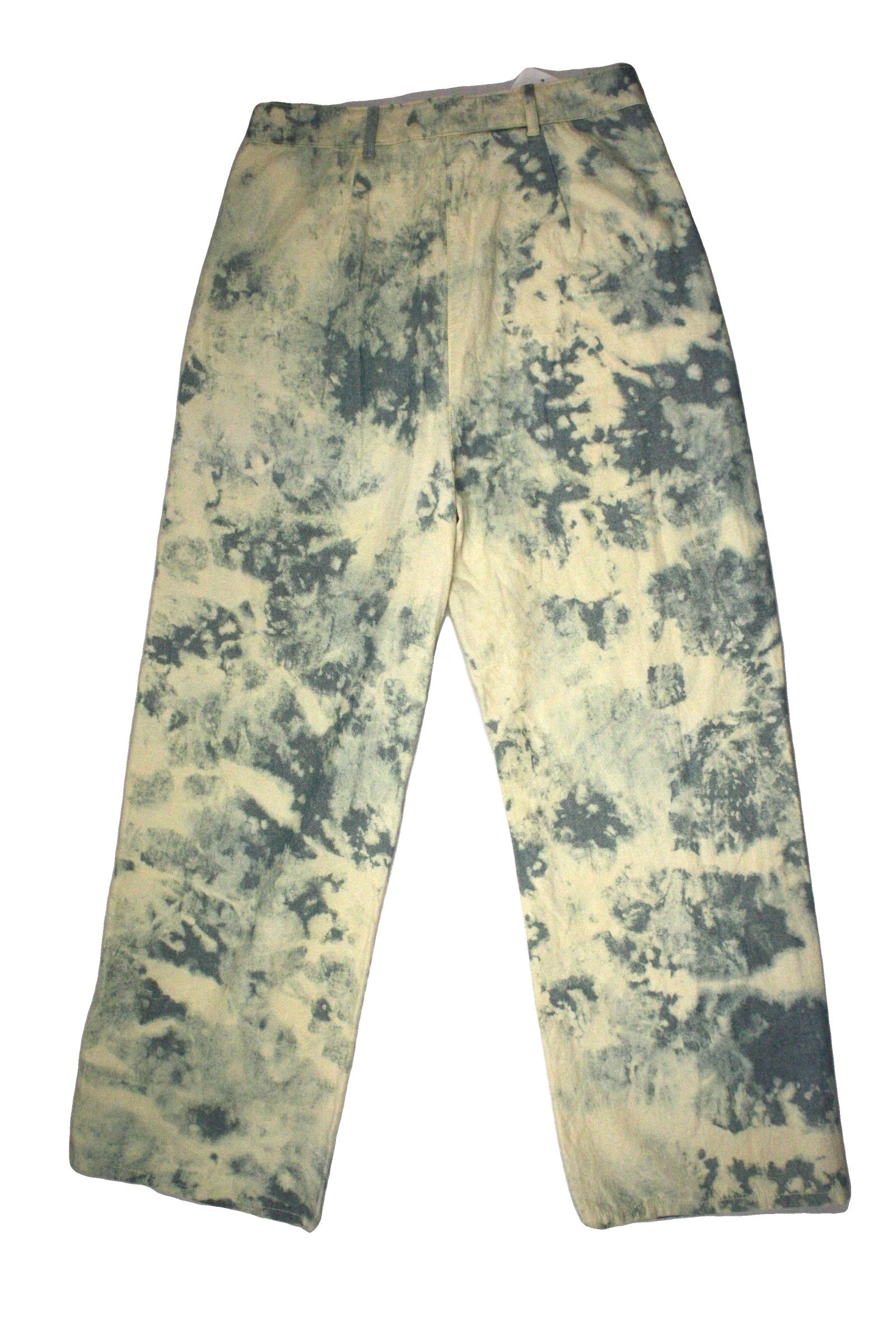 Native Youth Women's Cream/Light Blue Pants with 2 Pockets, Tie-Dye, Straight – Size W26
