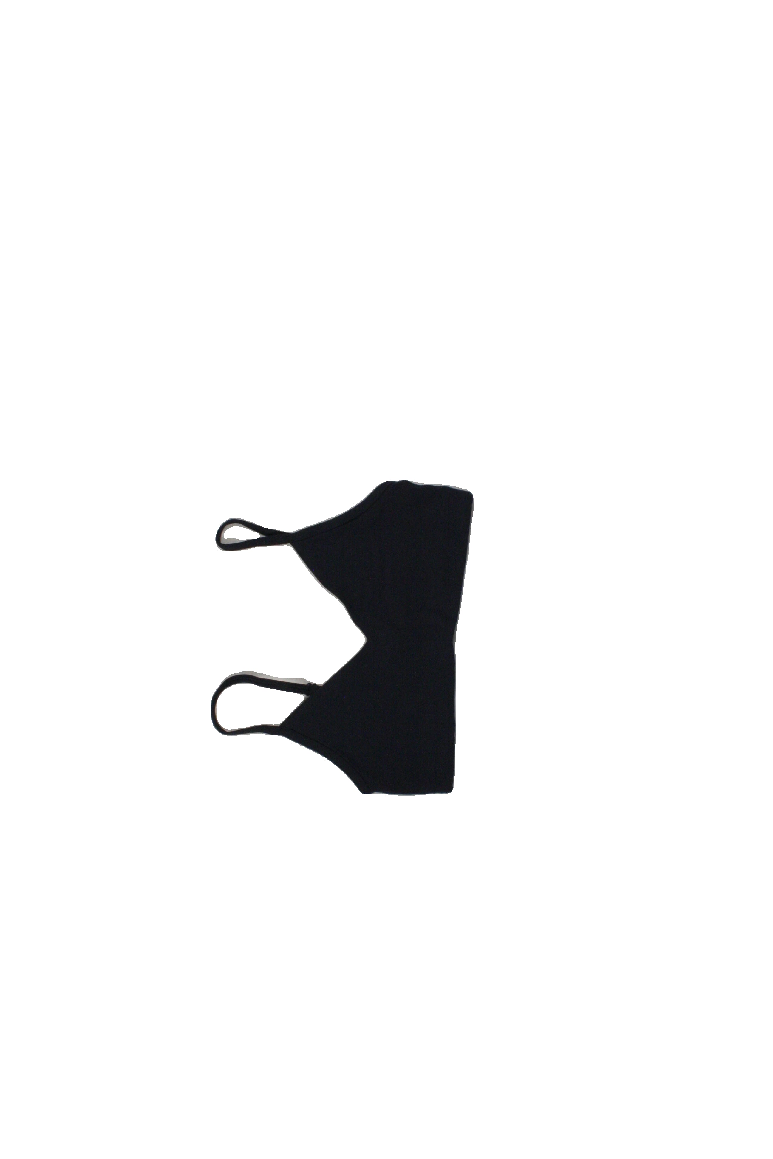 Aritzia TNA Women's Navy Cropped Sleeveless V-Neck Top with Back Logo, Stretch