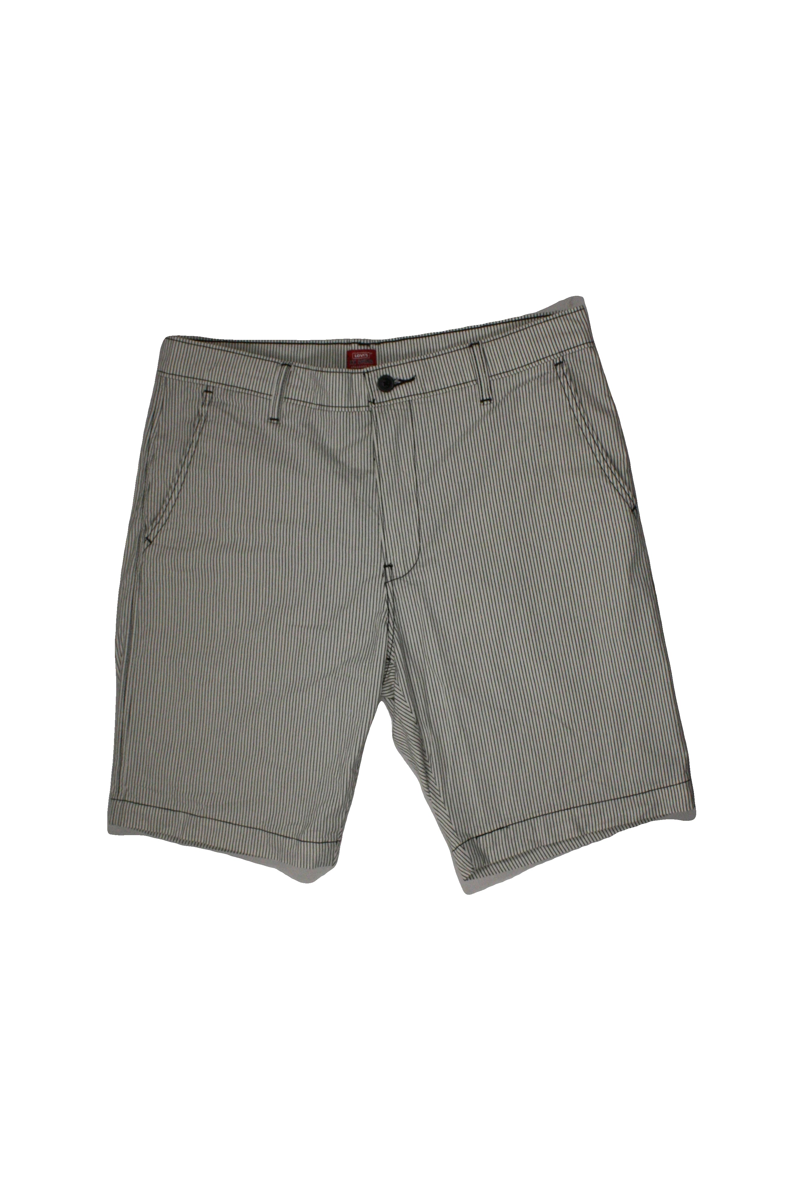 Levi's Men's White/Black Shorts with Cotton, High-Rise, Chino – Size W34