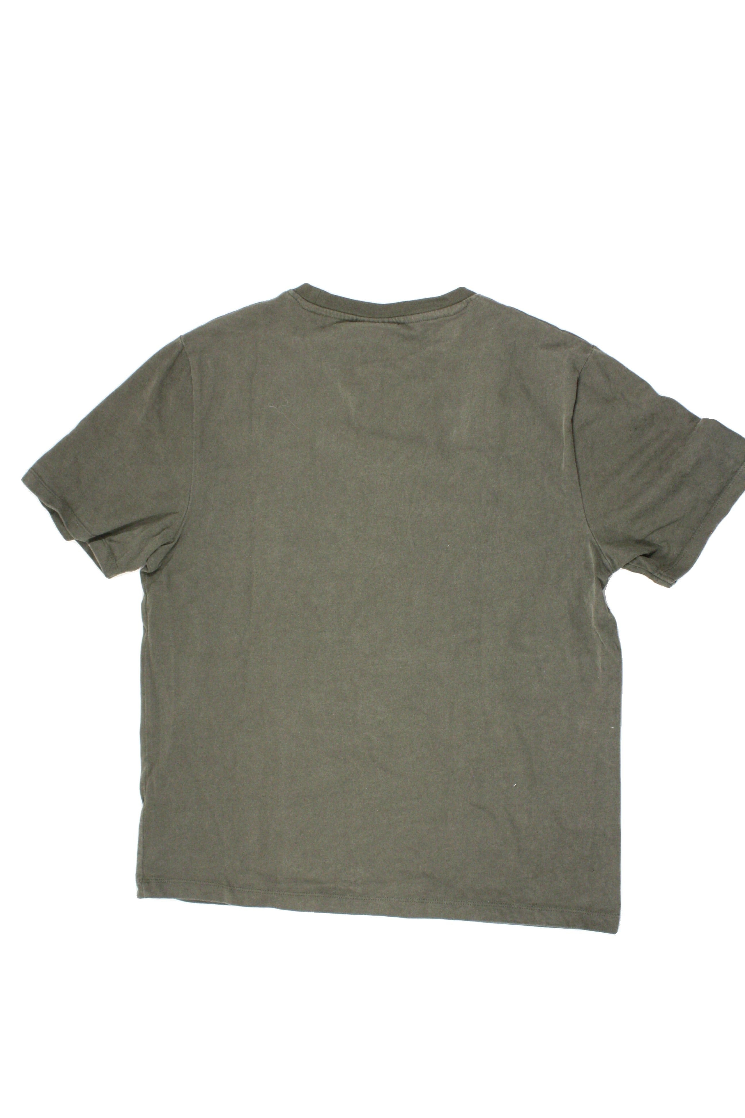 Les Deux Men's Mustard/Maroon/Teal Crew Neck Tee with Floral Embroidery – Size M