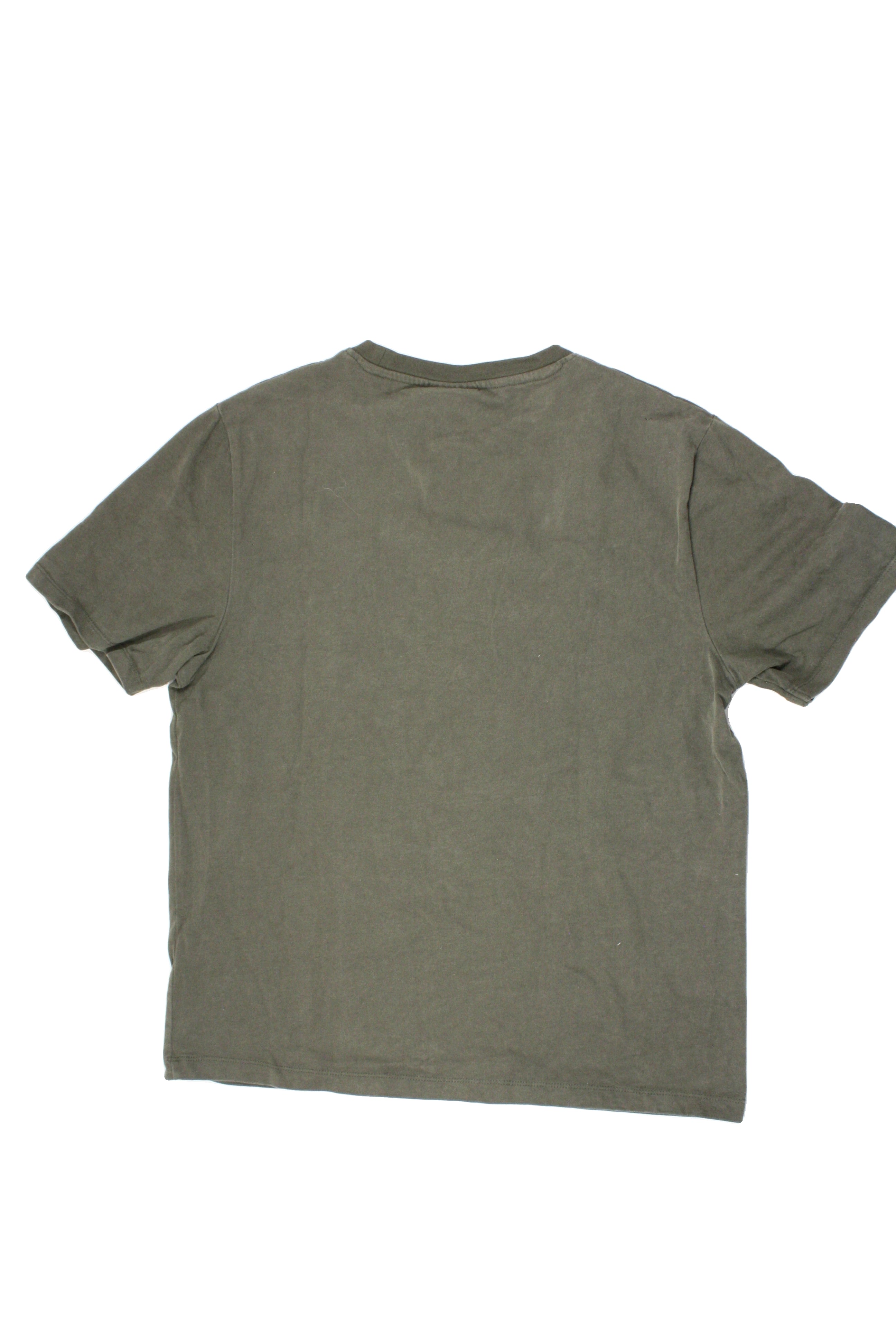 Les Deux Men's Mustard/Maroon/Teal Crew Neck Tee with Floral Embroidery – Size M