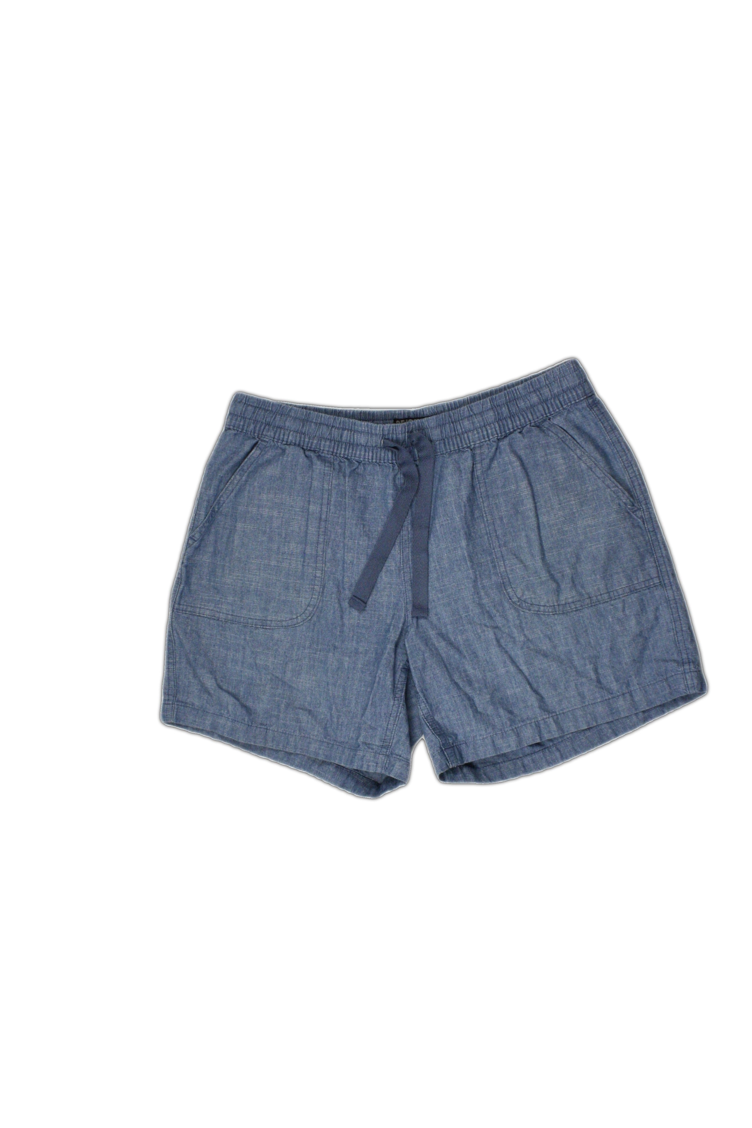 Original by Nicole Miller Women's Blue Shorts with Cotton, 4 Pockets, Drawstrings, Drawstring – Size W28