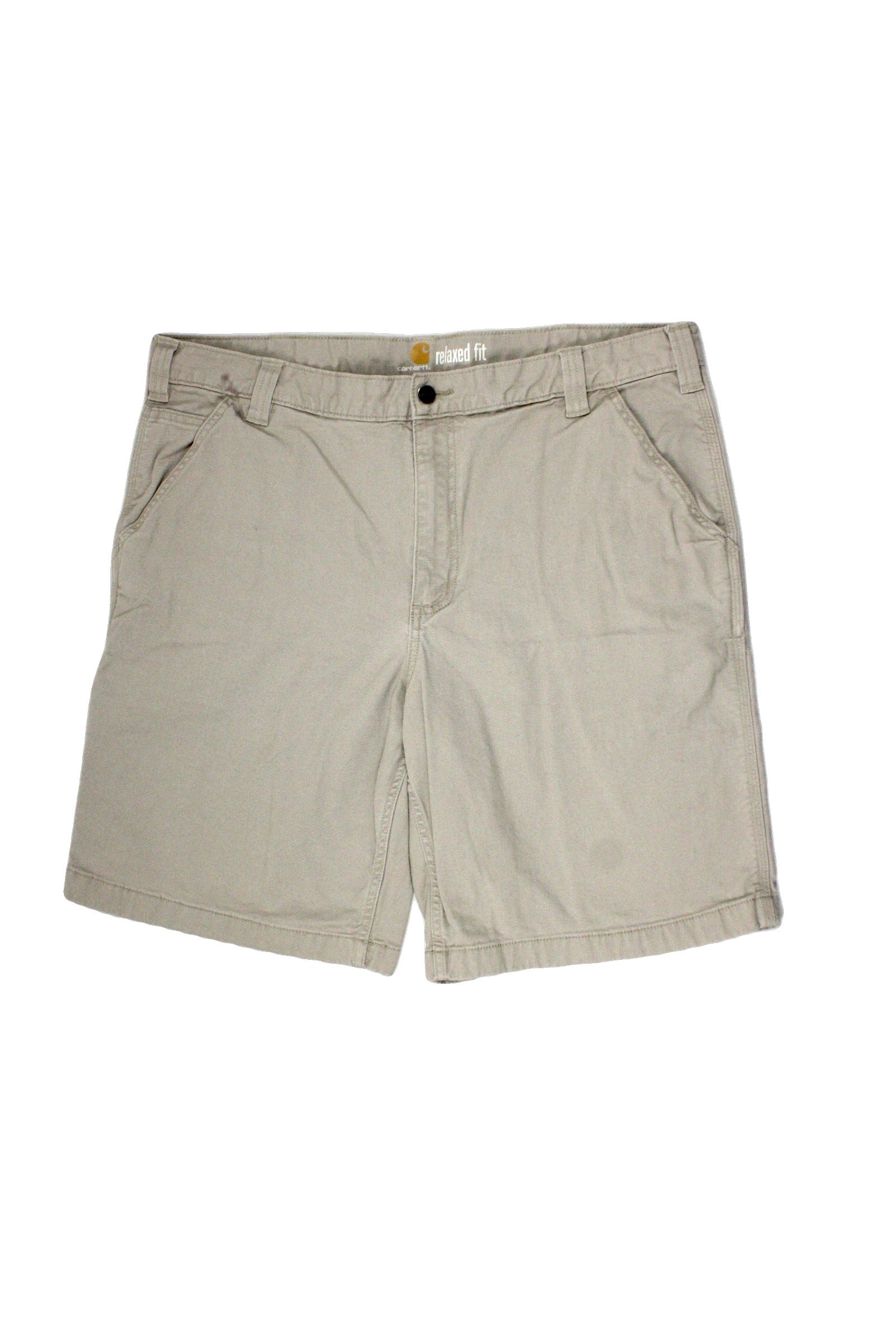 Carhartt Men's Tan Shorts with Cargo, 5 Pockets, Back Logo – Size W38