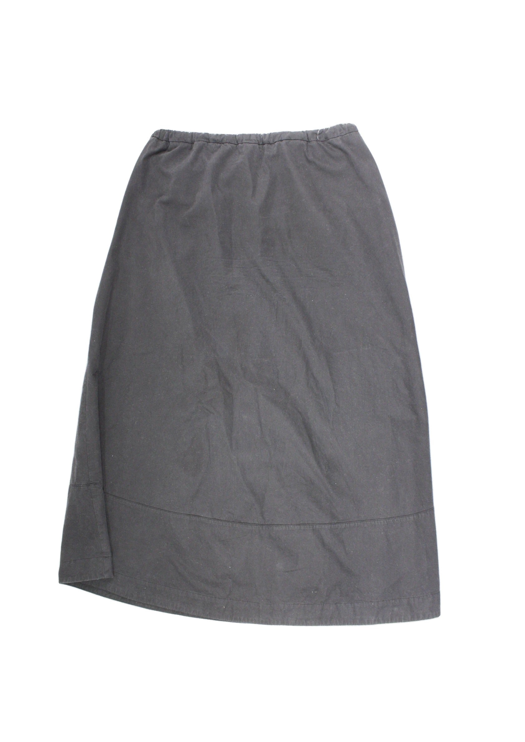 Kotn Women's Black Cotton A-Line Maxi Skirt with Side Ties and Two Pockets – Size W28