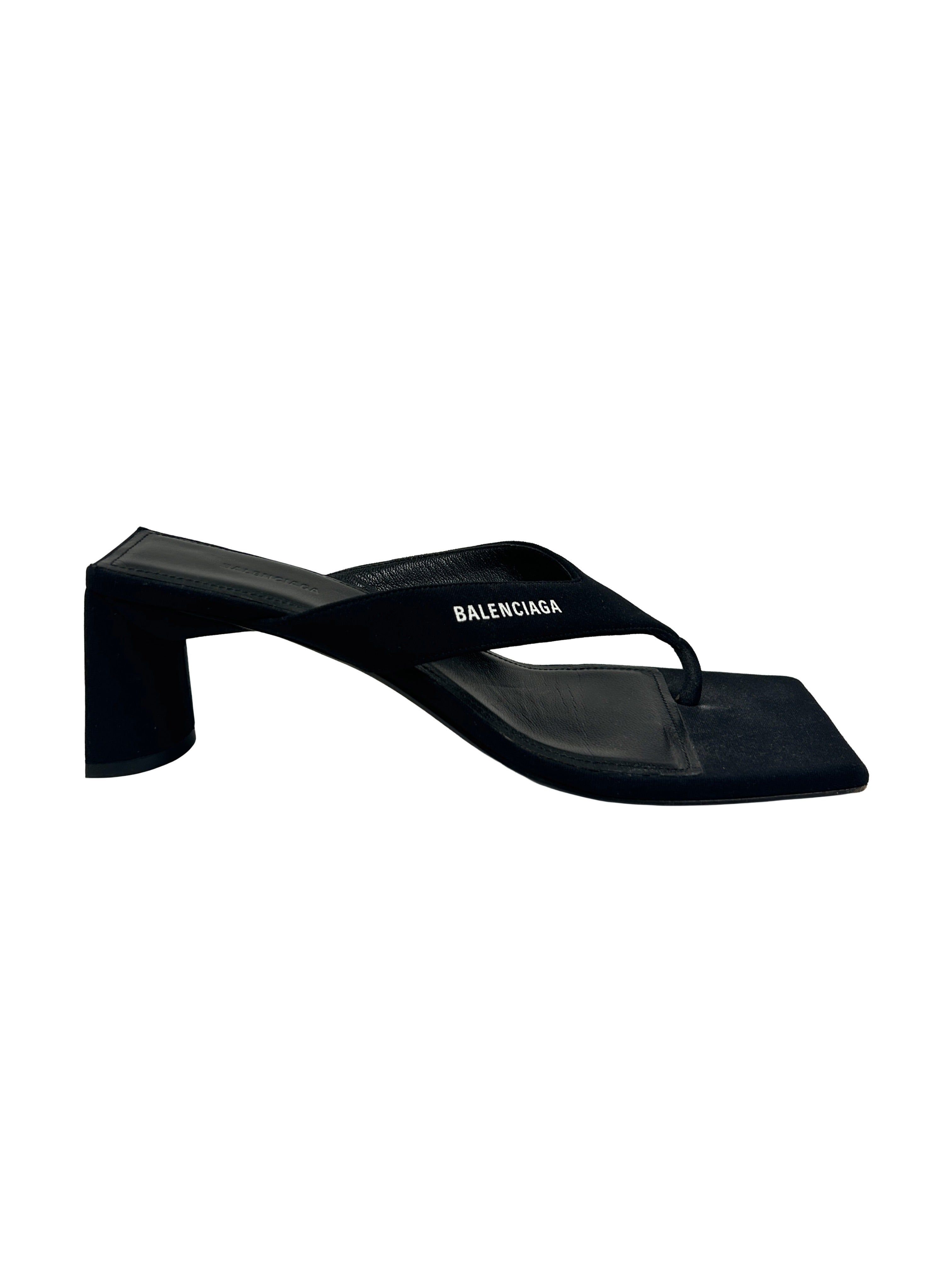 Balenciaga Size 35.5 Double Square Heeled Mules