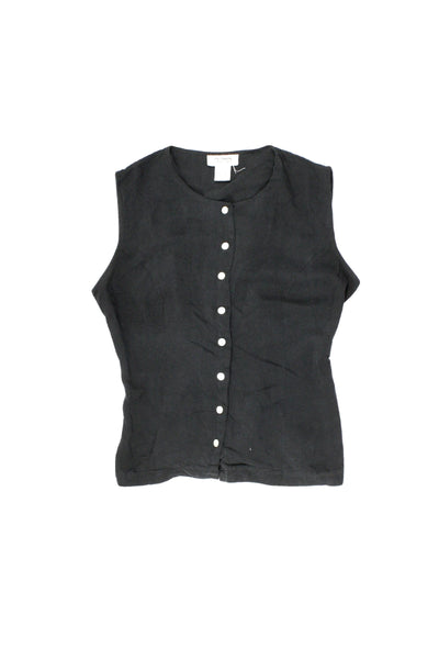 Sostanza Women's Black Silk Sleeveless Top