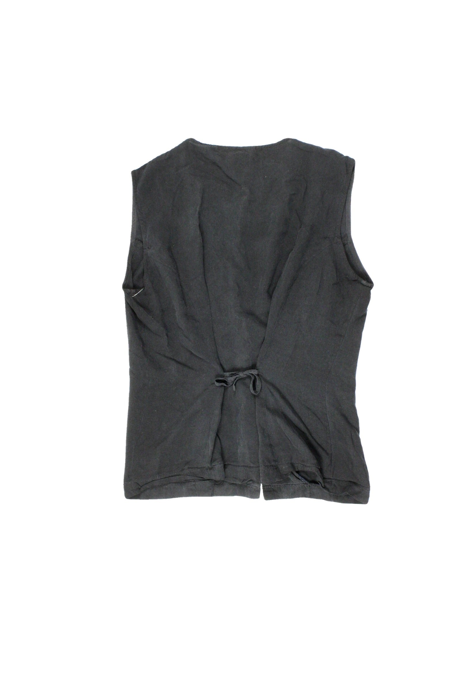 Sostanza Women's Black Silk Sleeveless Top