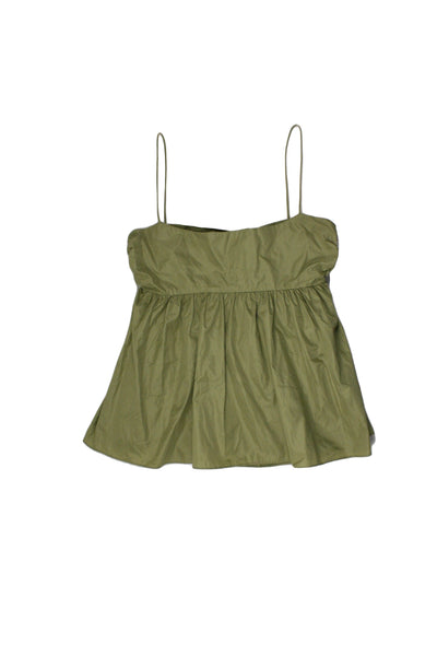 Wilfred Women's Olive Green Spaghetti-Strap Top