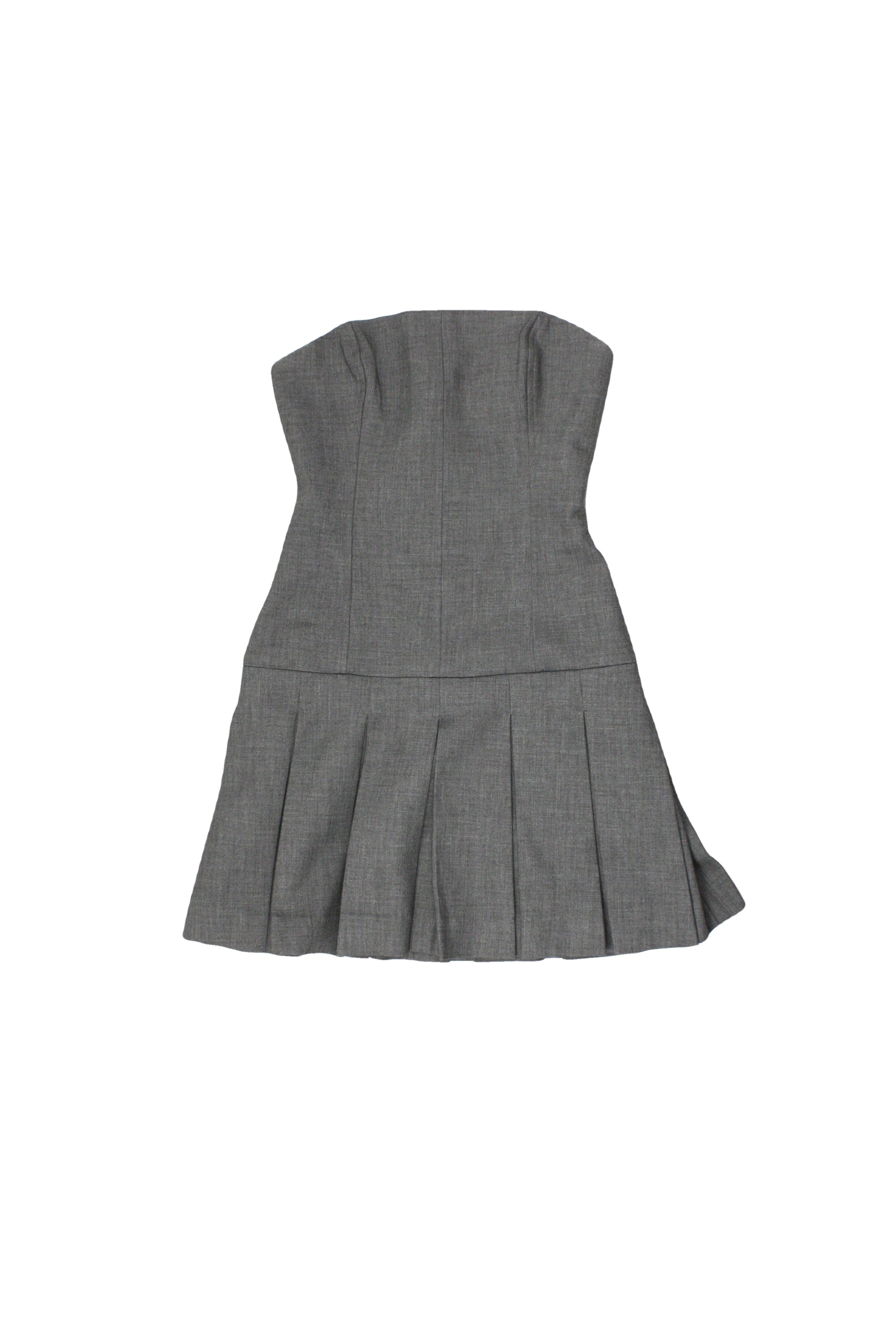 Wilfred Women's Dark Gray Dress with Tube Style, Mini Length, Pleats – Size 00