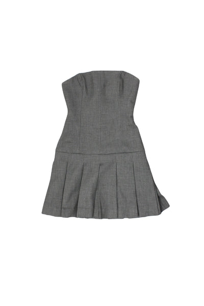 Wilfred Women's Dark Gray Dress with Tube Style, Mini Length, Pleats – Size 00