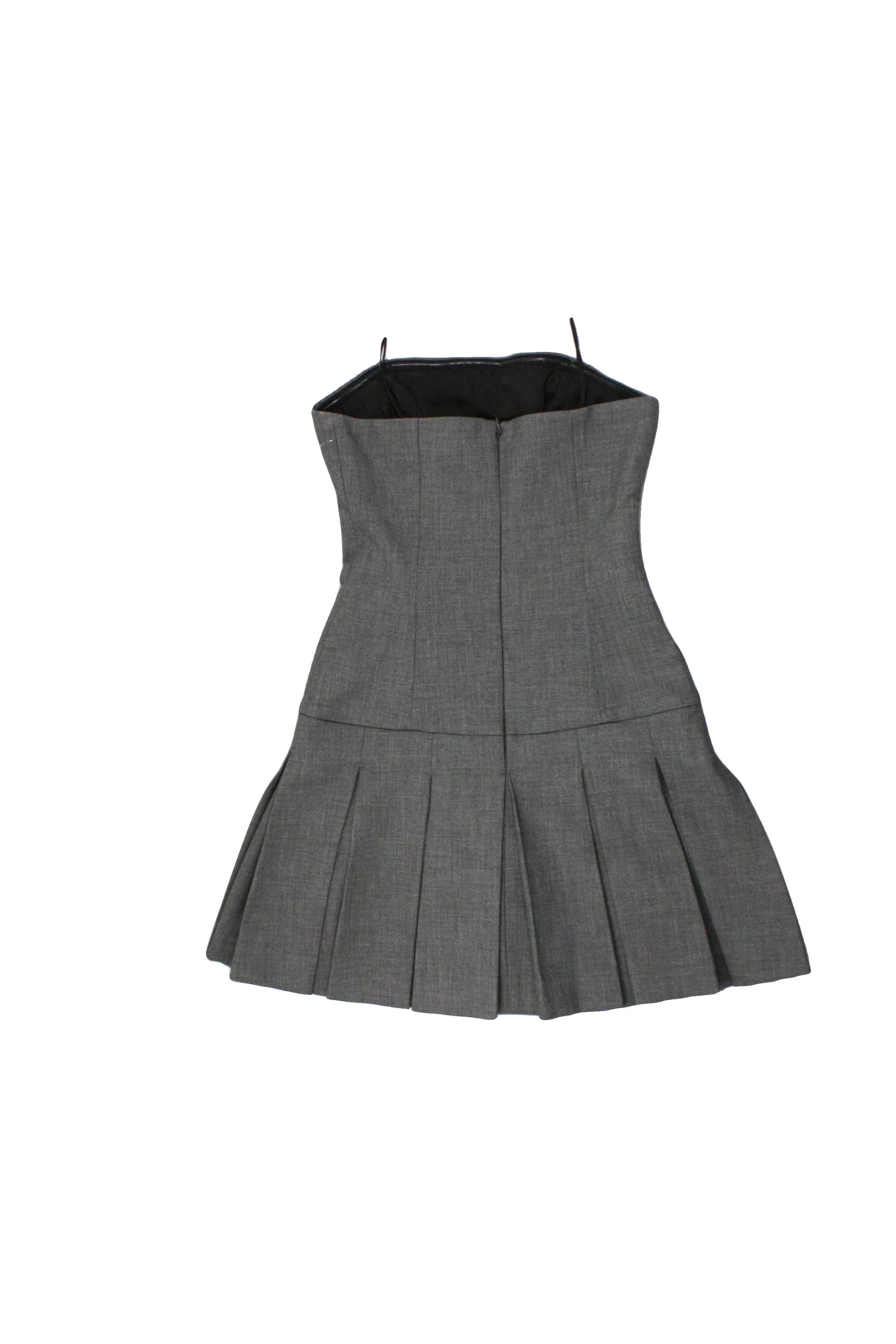 Wilfred Women's Dark Gray Dress with Tube Style, Mini Length, Pleats – Size 00