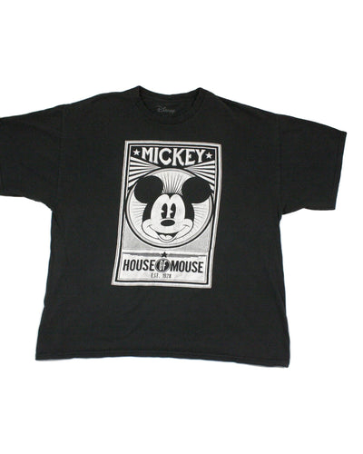 Disney Women's Black/White Top with Mickey Mouse Graphic, Crew Neck – Size XXL