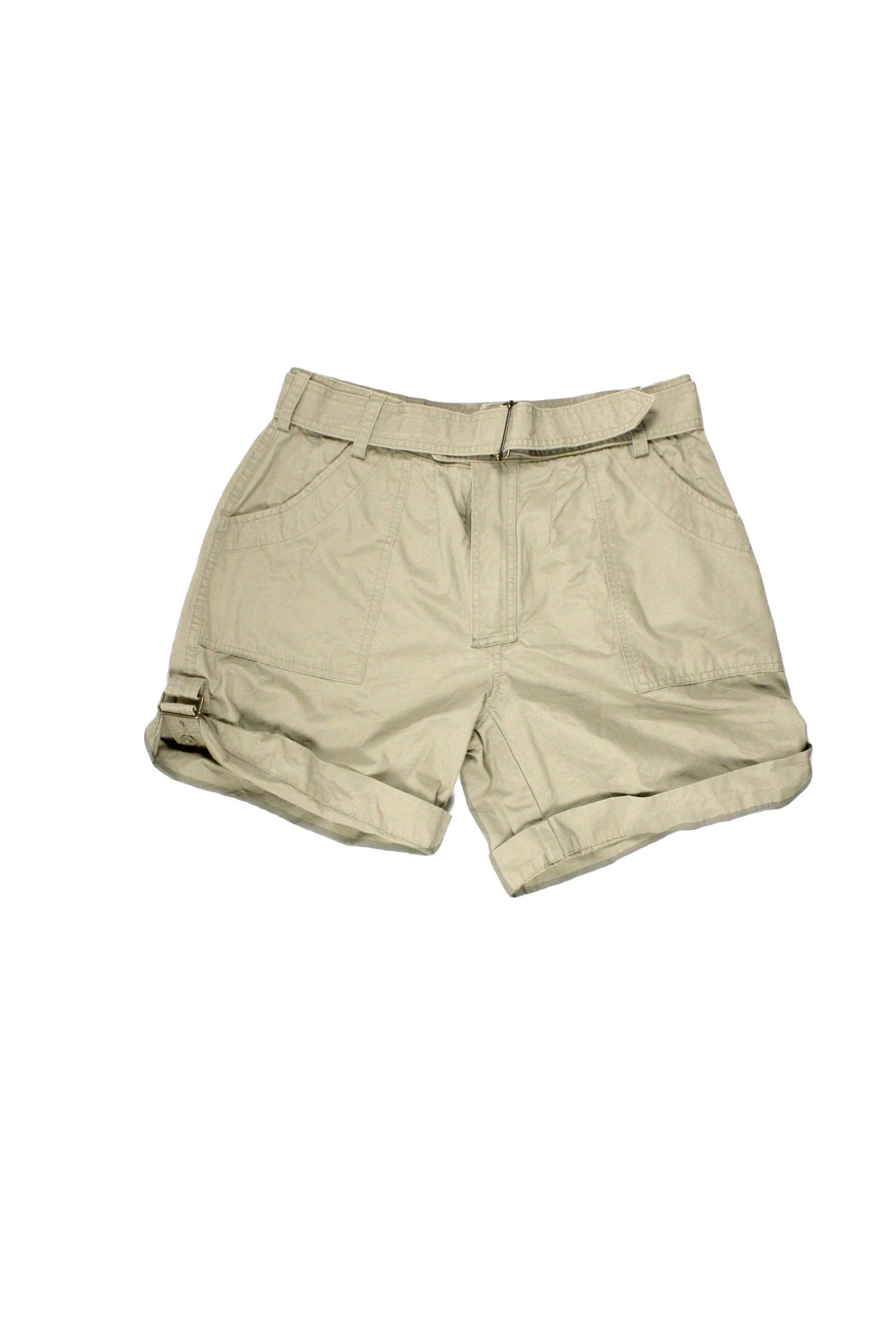 Ralph Lauren Sport Women's Olive Shorts with Belted Waist, Three Pockets – Size W32