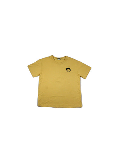 New Balance Women's Yellow/Black Top with Round Neck, Rib Trim, Face Graphic – Size M