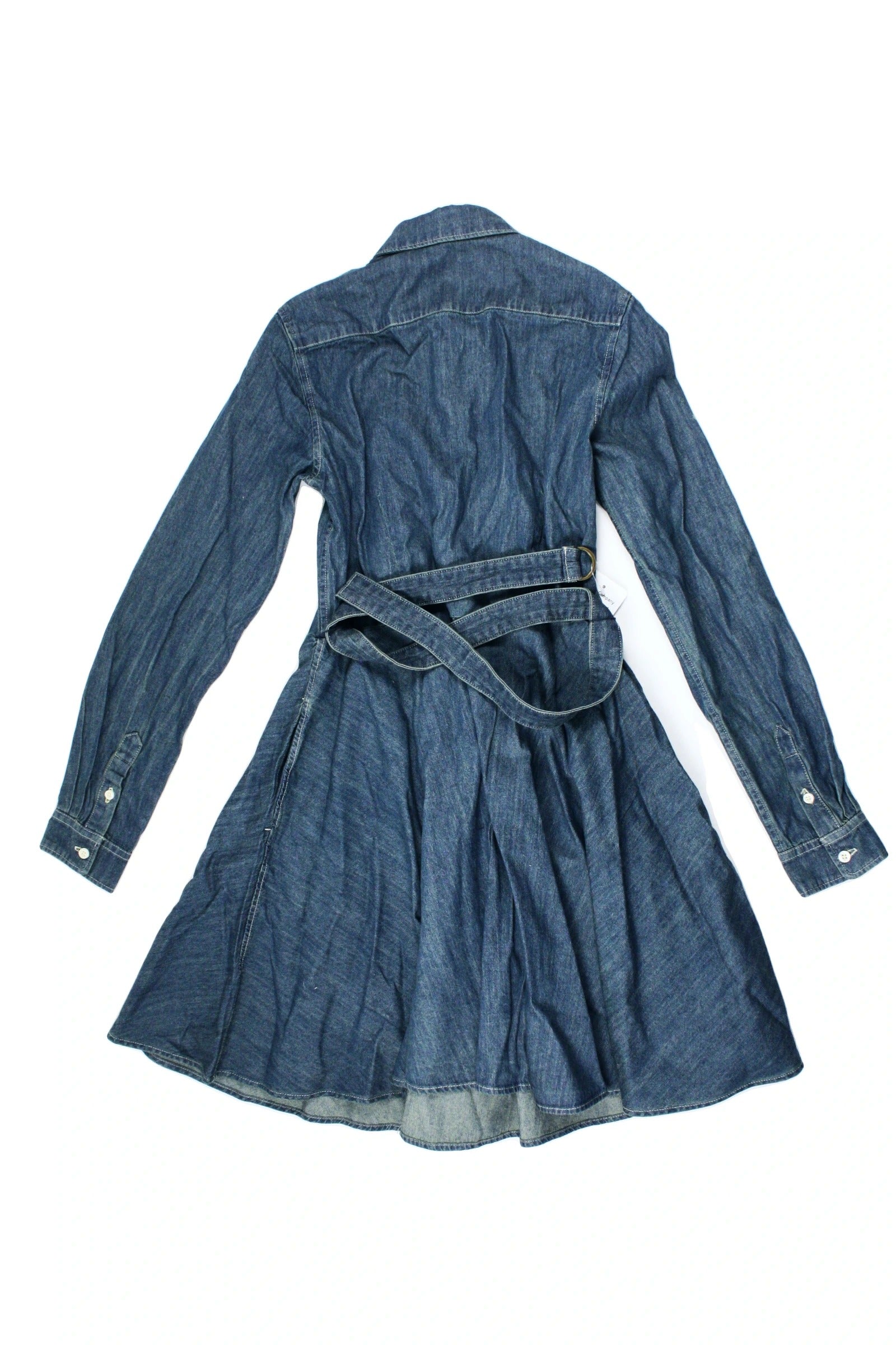 Polo Ralph Lauren Women's Blue Dress with Mini Length, Collar, Button-Up – Size L