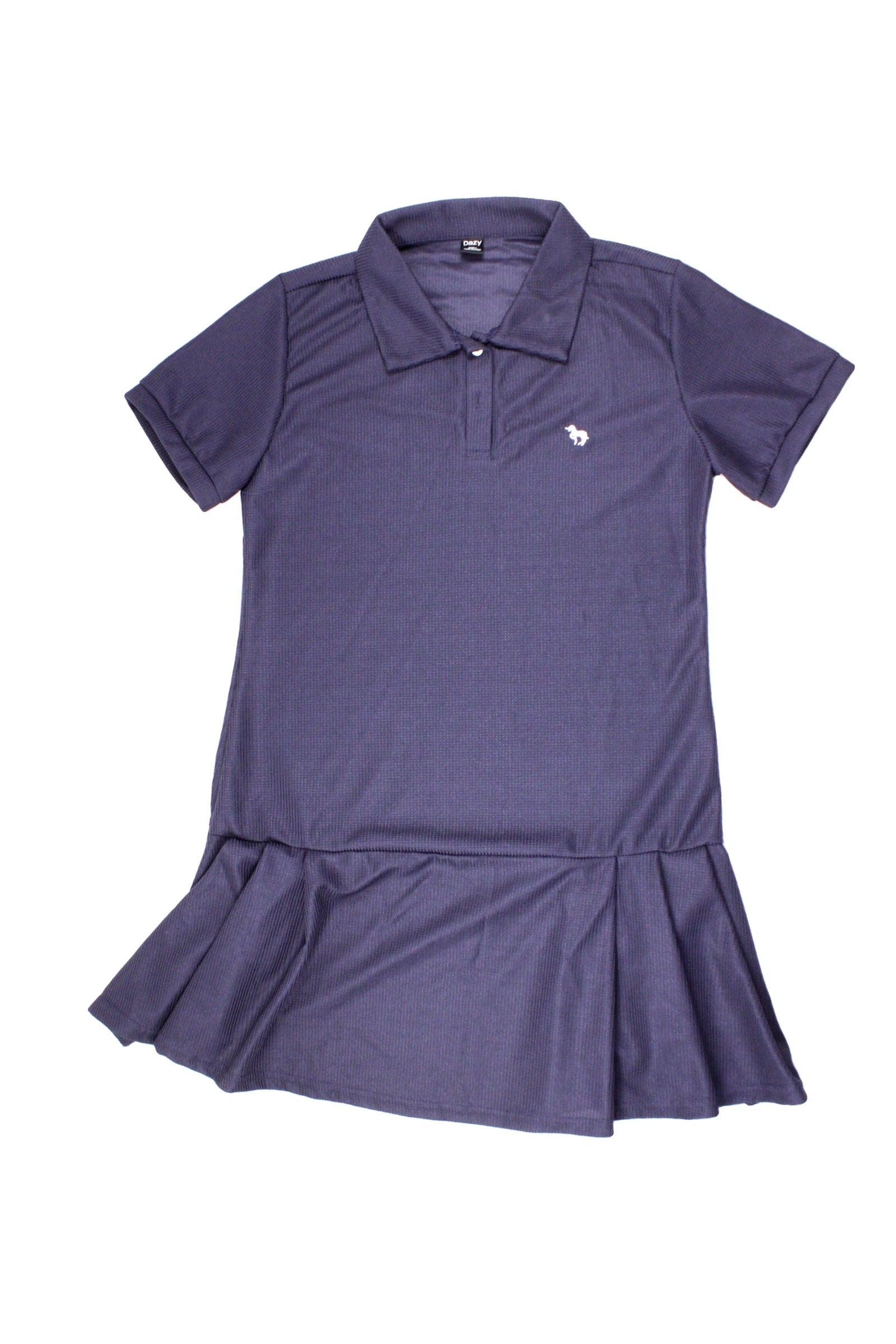 Dazy Women's Navy Dress with Polo Collar – Size L