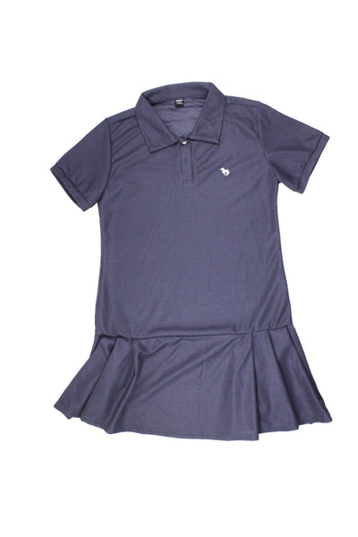 Dazy Women's Navy Dress with Polo Collar – Size L