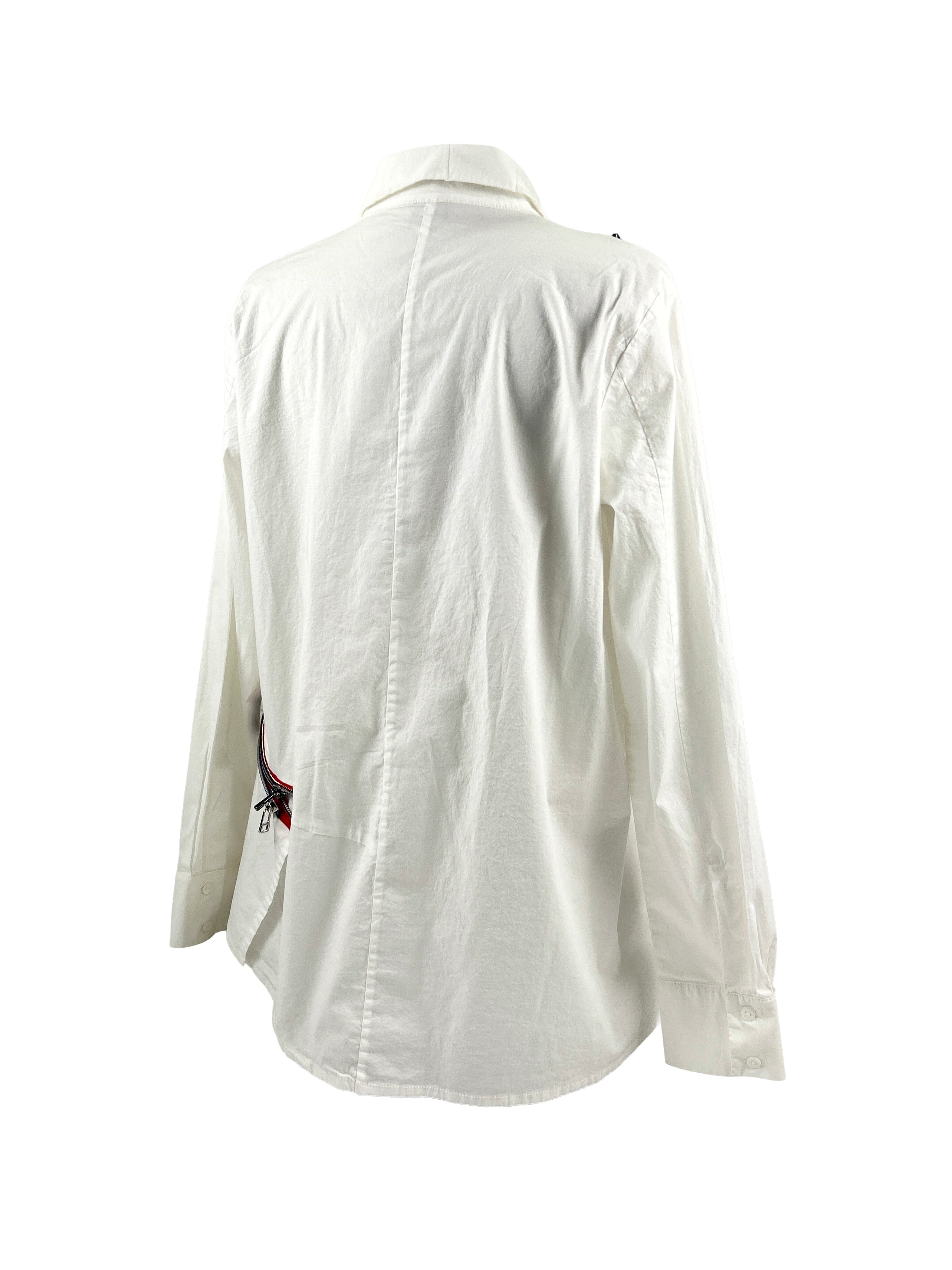 Crea Concept Size 38 Asymmetrical Half Button Zipper Shirt
