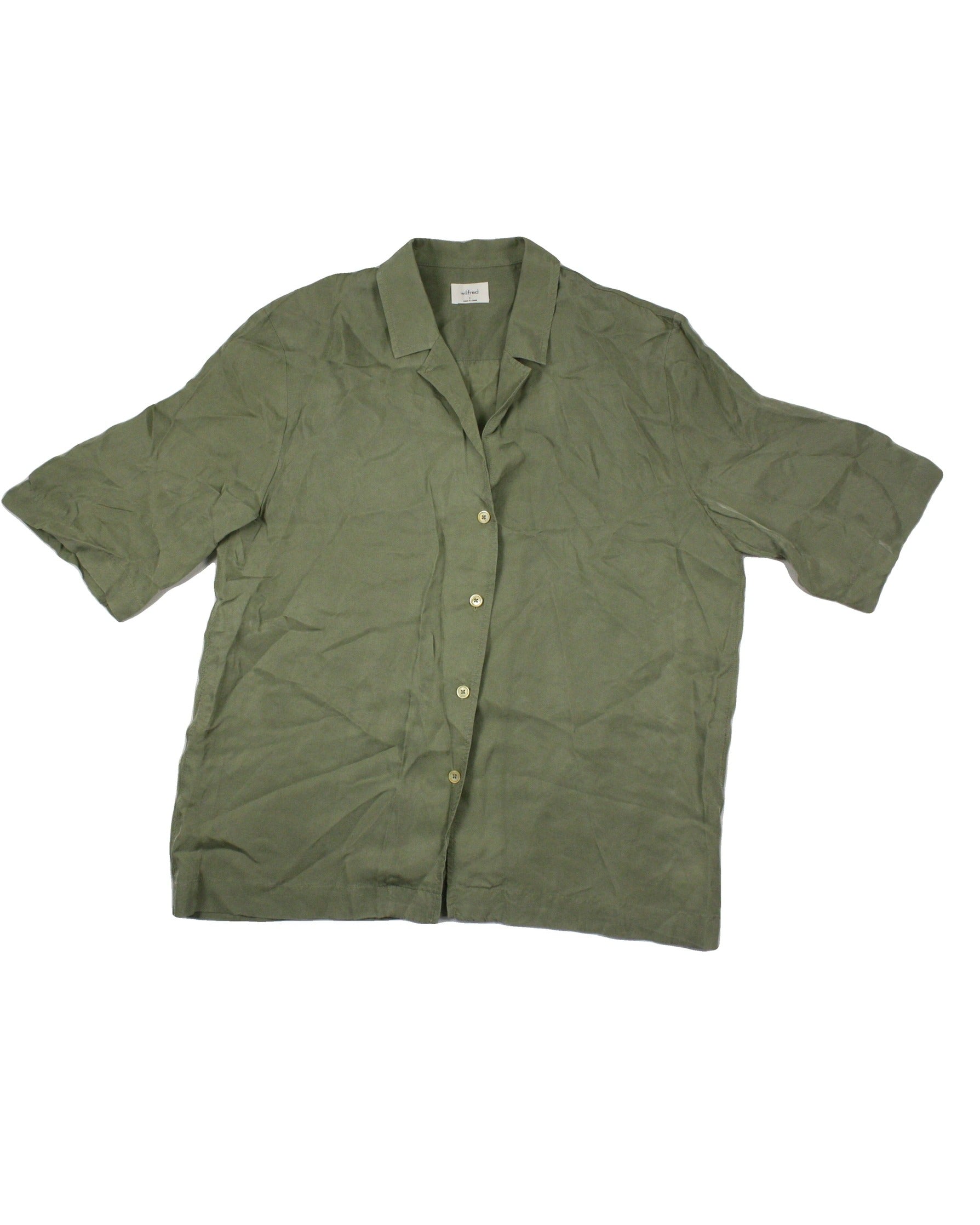 Wilfred Women's Olive Shirt with Back Yoke – Size S