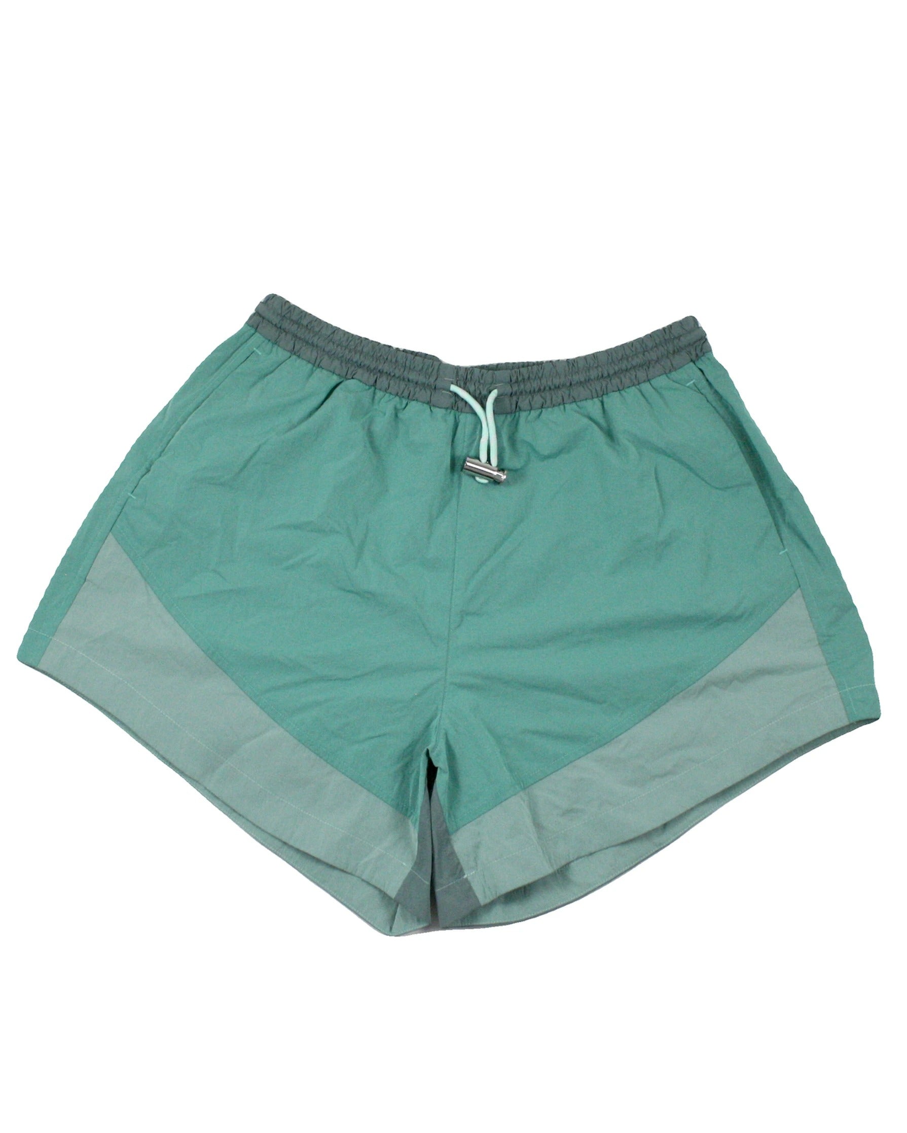 Lululemon Men's Teal/Light Teal/Gray Shorts with Colorblock, Paneled Construction, Drawstring Waist – Size W30
