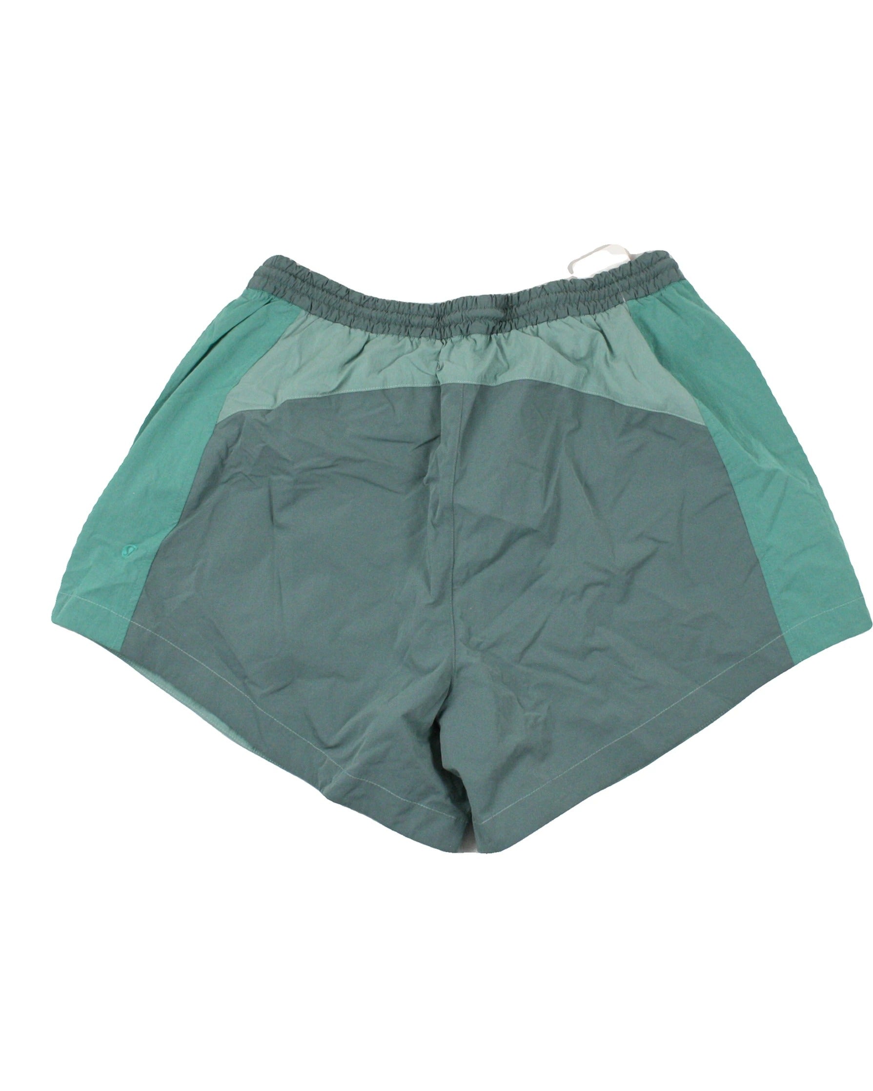 Lululemon Men's Teal/Light Teal/Gray Shorts with Colorblock, Paneled Construction, Drawstring Waist – Size W30