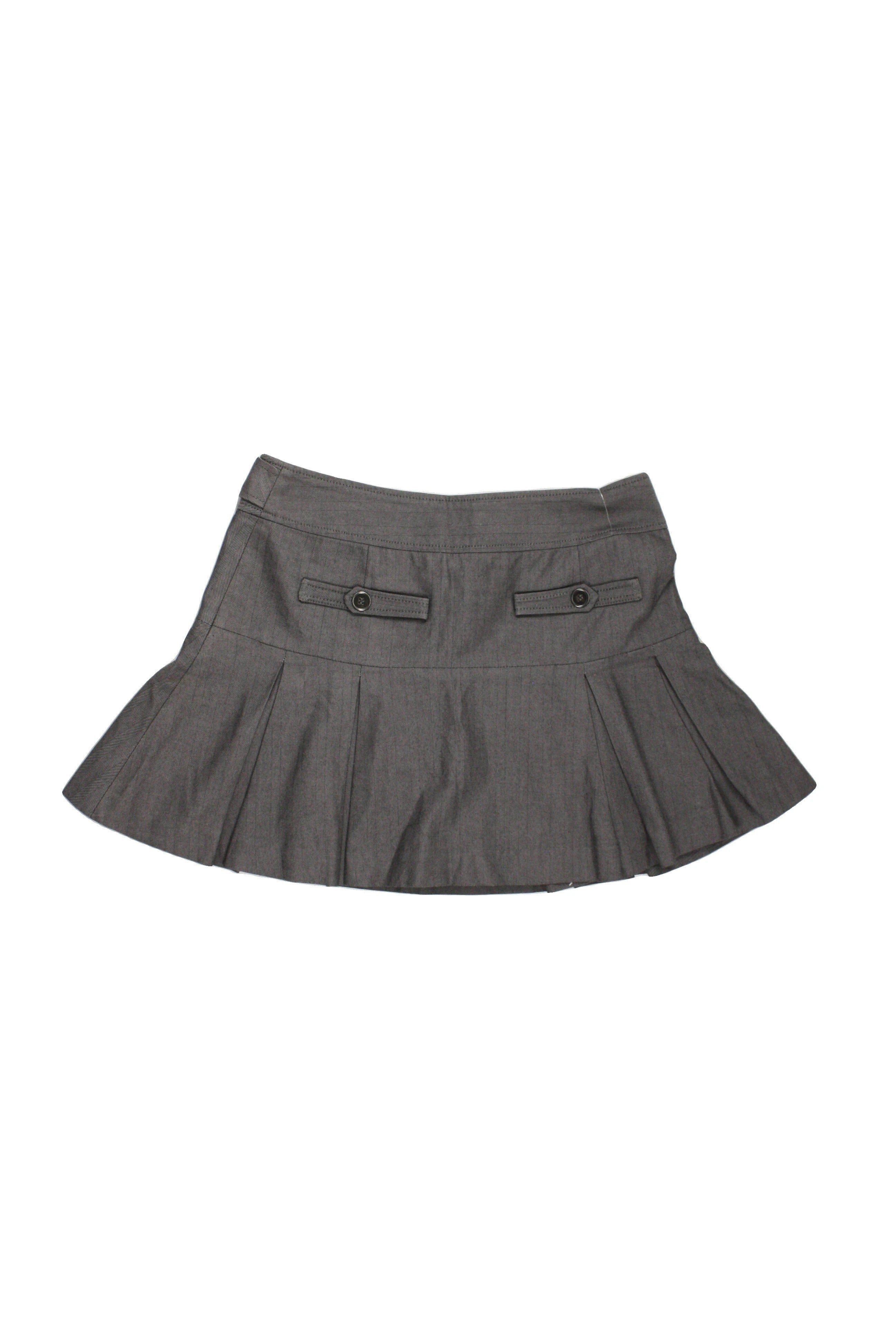 Next Women's Gray Pleats Button Waist Mini Length Skirt – Waist 27