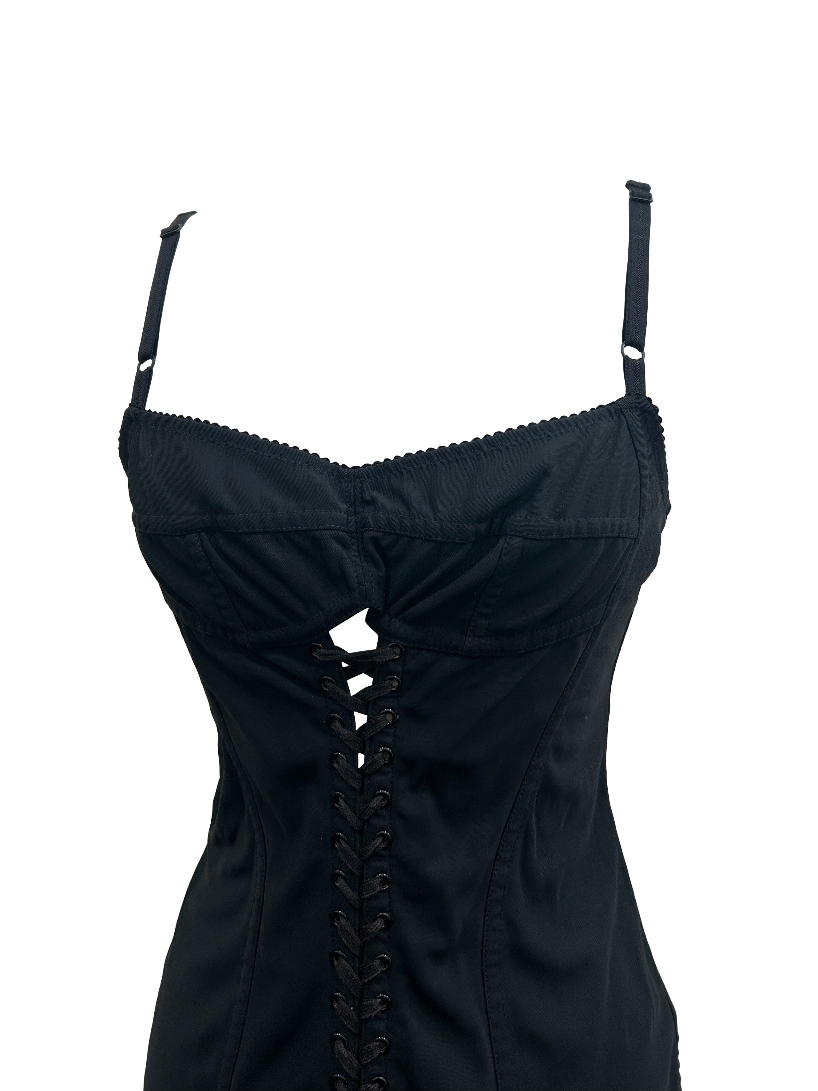 Dolce & Gabbana Size 10 Vintage Lace-Up Bustier Dress