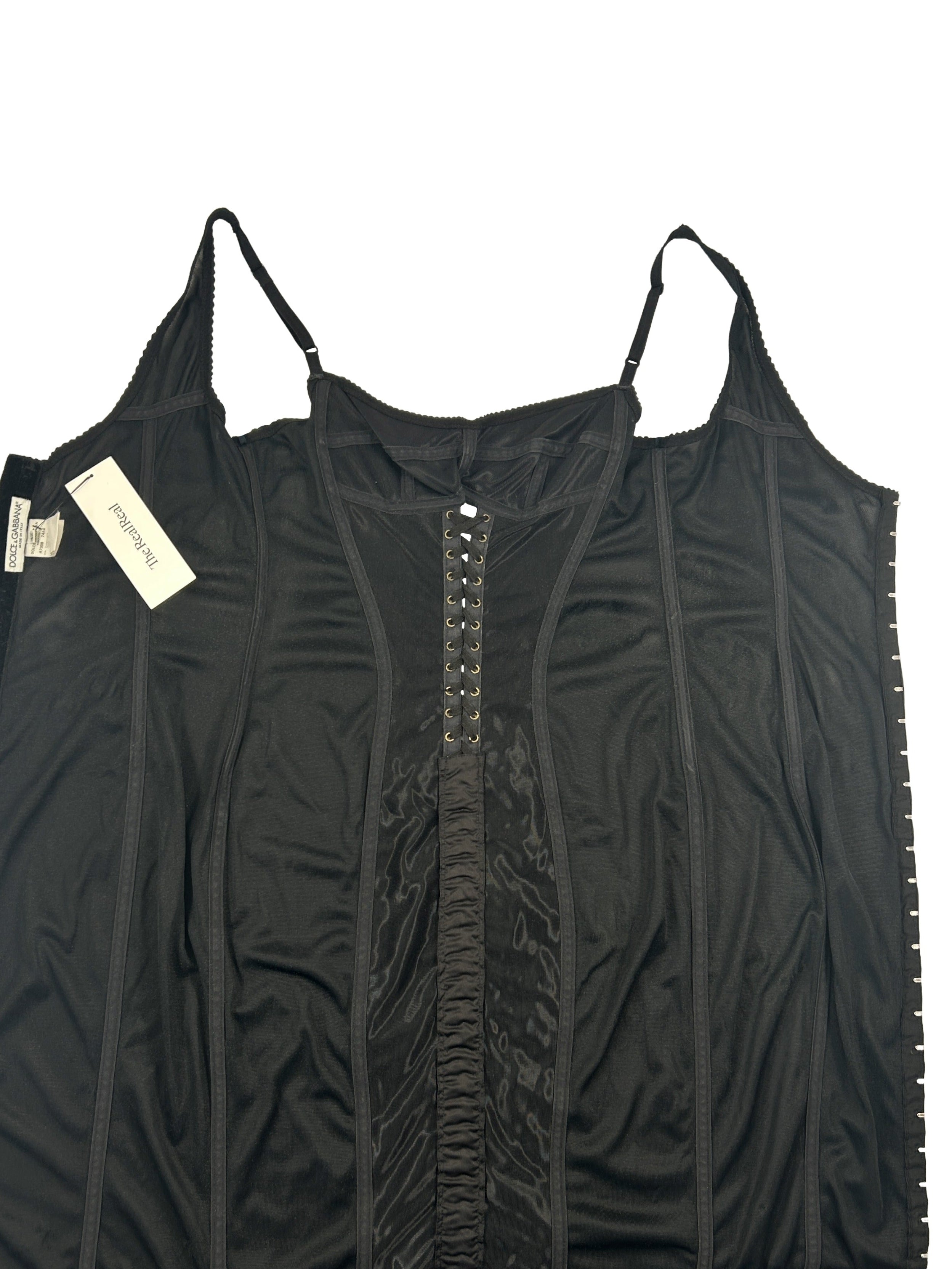 Dolce & Gabbana Size 10 Vintage Lace-Up Bustier Dress