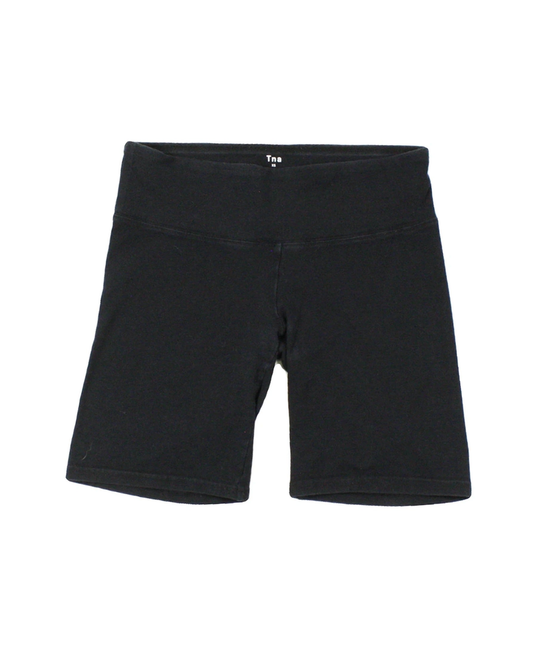 TNA Women's Black Shorts with Stretch, Mini Length, Back Logo – Size W26 | As-Is