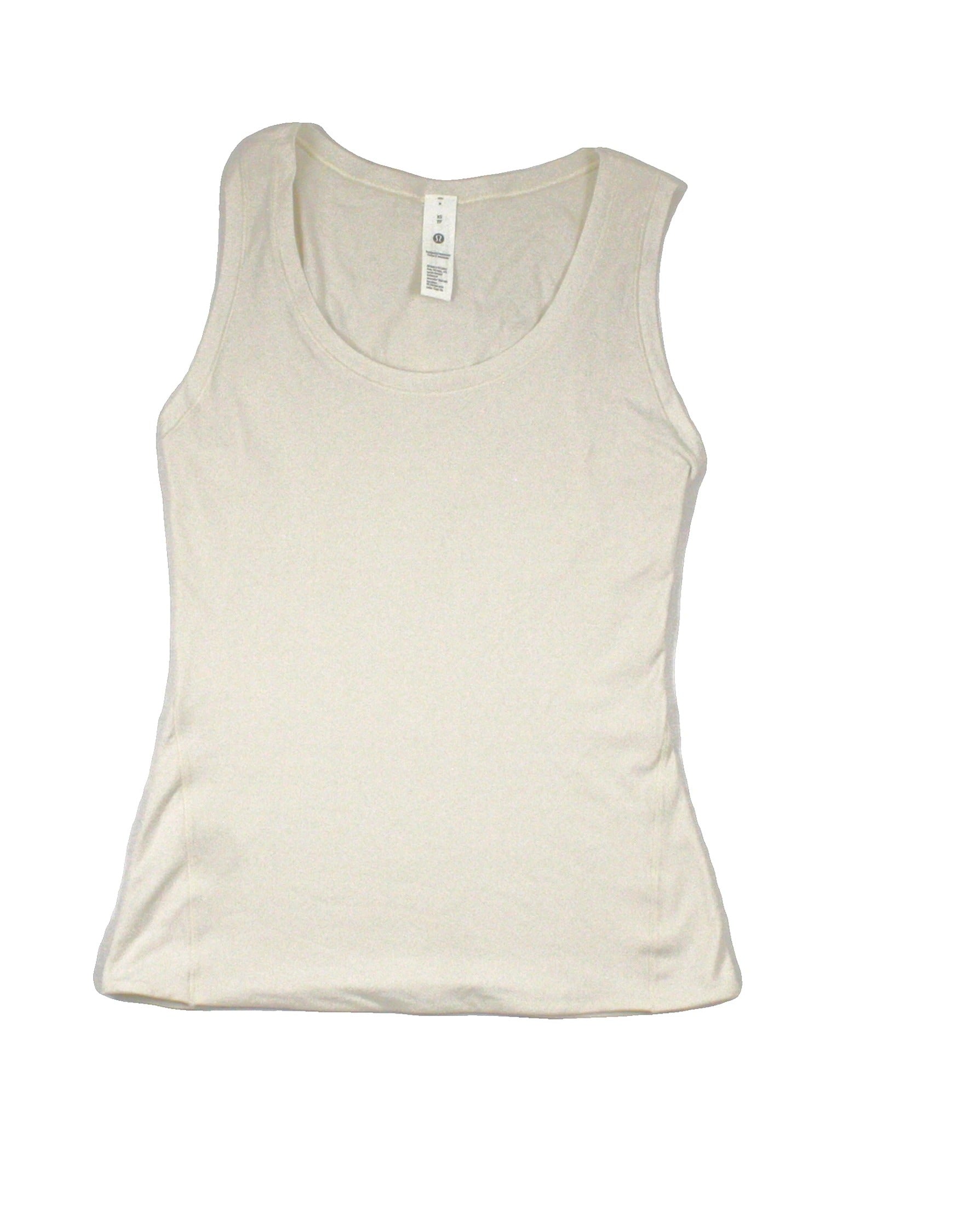 Lululemon Women's Cream Top with Stretch, Scoop Neck, Semi-Sheer – Size XS | New with Tags