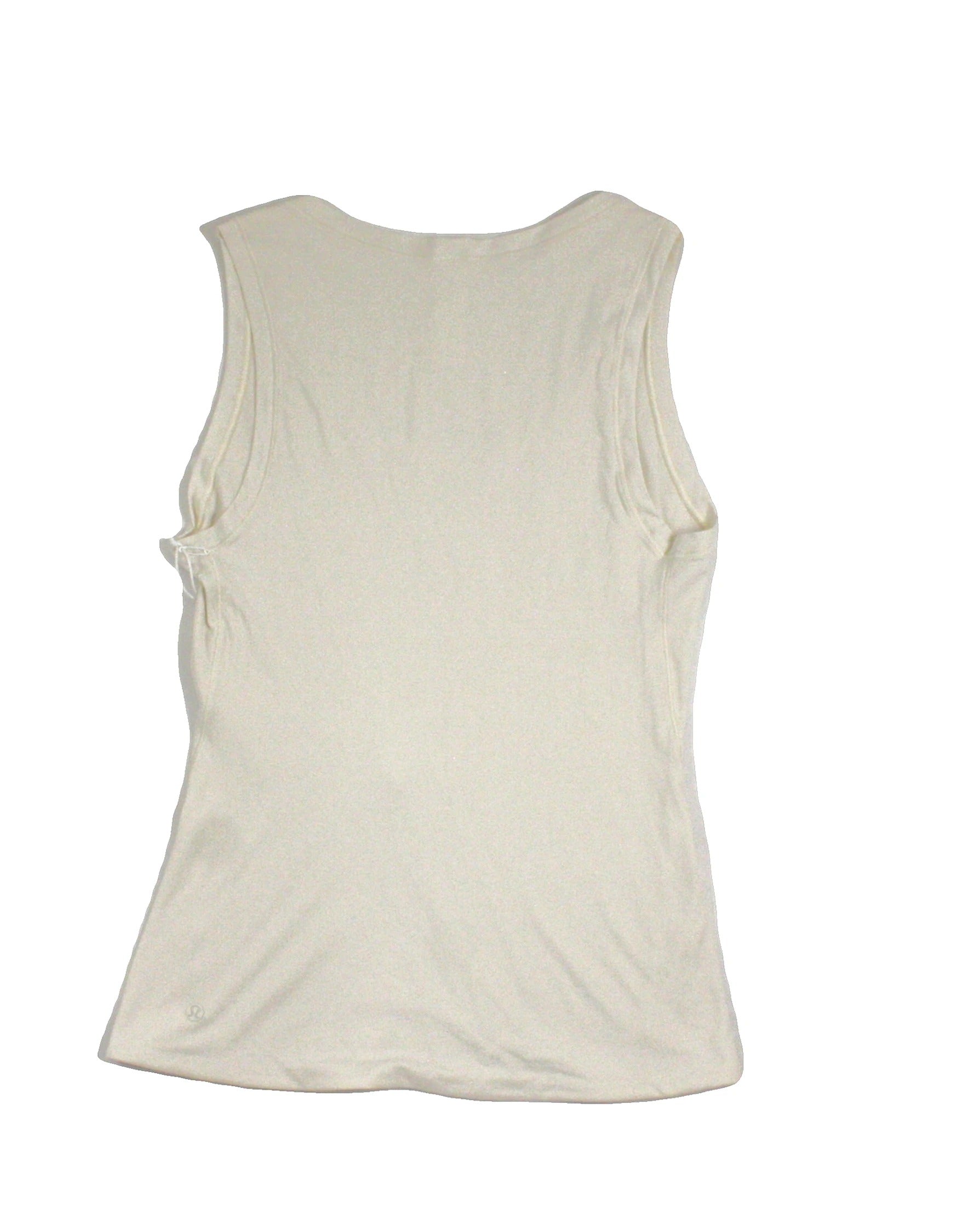 Lululemon Women's Cream Top with Stretch, Scoop Neck, Semi-Sheer – Size XS | New with Tags