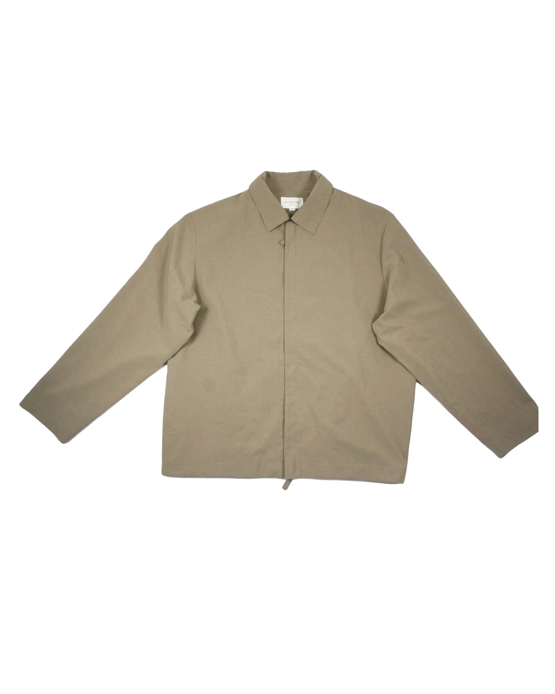 Still By Hand Men's Camel Jacket with Polyester, Hidden Zip, Collar – Size 9