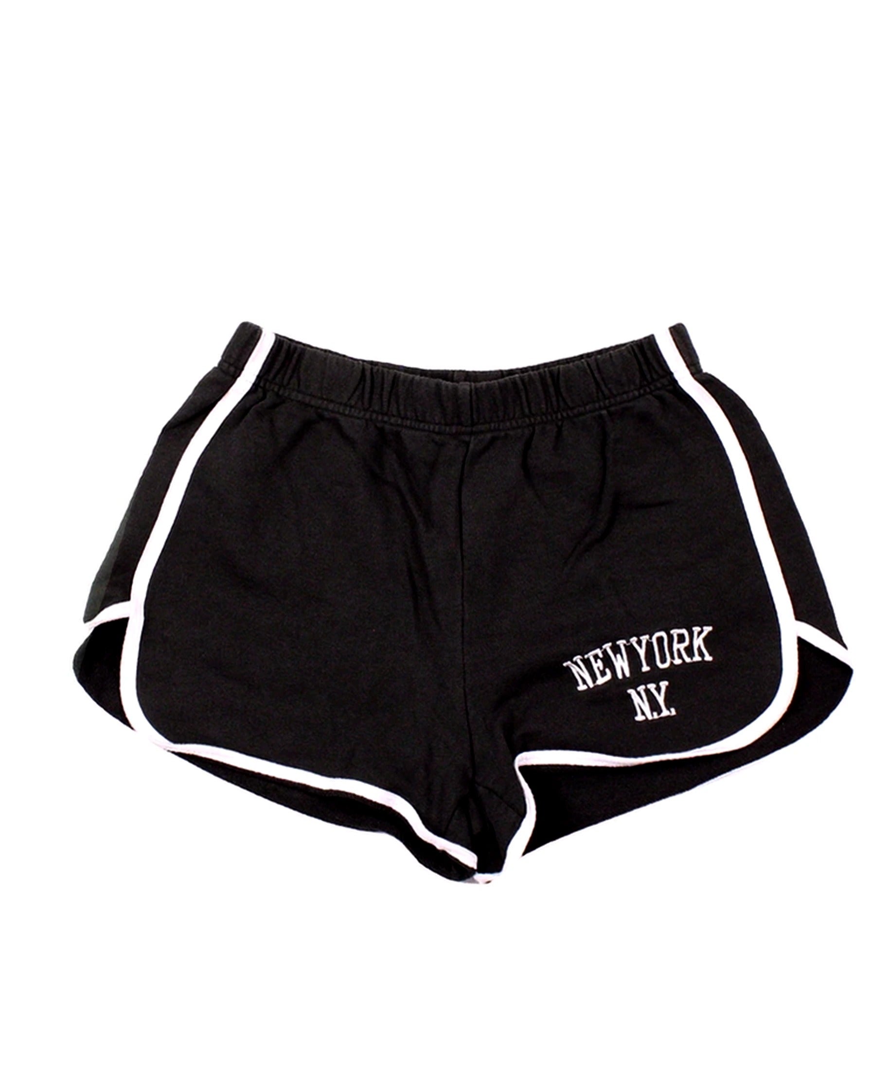 Brandy Melville Women's Green/White Shorts with Contrast Hem, Stretch Waistband, Mini Length – Size W25 | As-Is