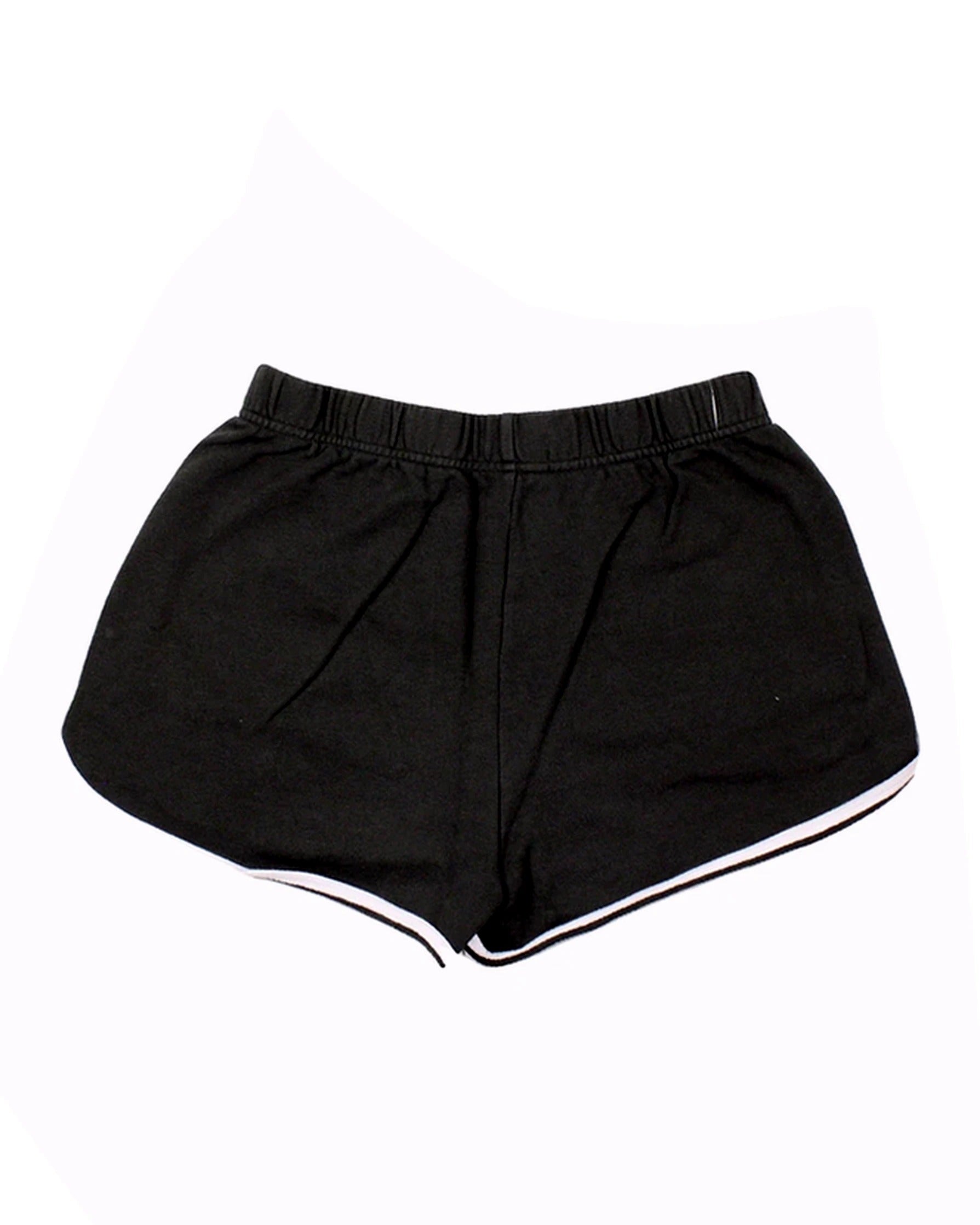 Brandy Melville Women's Green/White Shorts with Contrast Hem, Stretch Waistband, Mini Length – Size W25 | As-Is