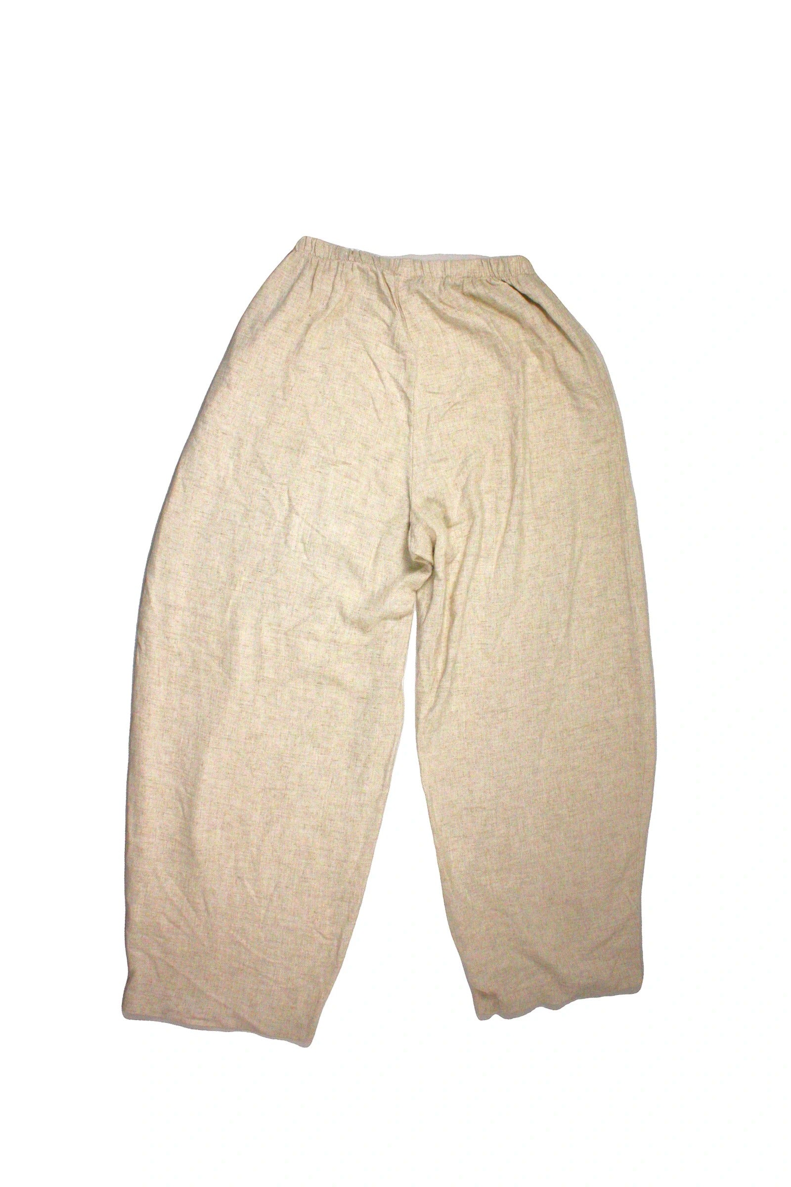 NLT Women's Beige Pants with Heathered, Elastic Waist, Baggy Fit – Size W24