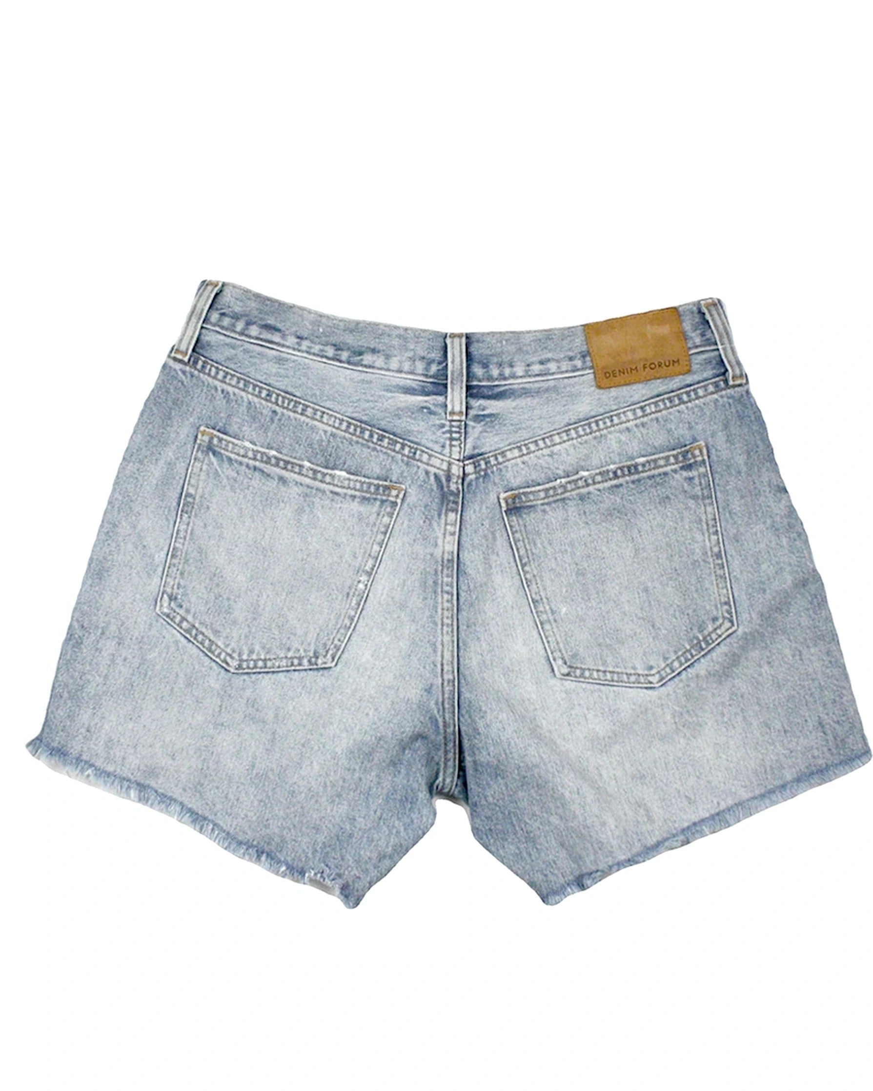 Denim Forum Women's Blue Shorts with Light Wash, Denim, High Rise – Size W28