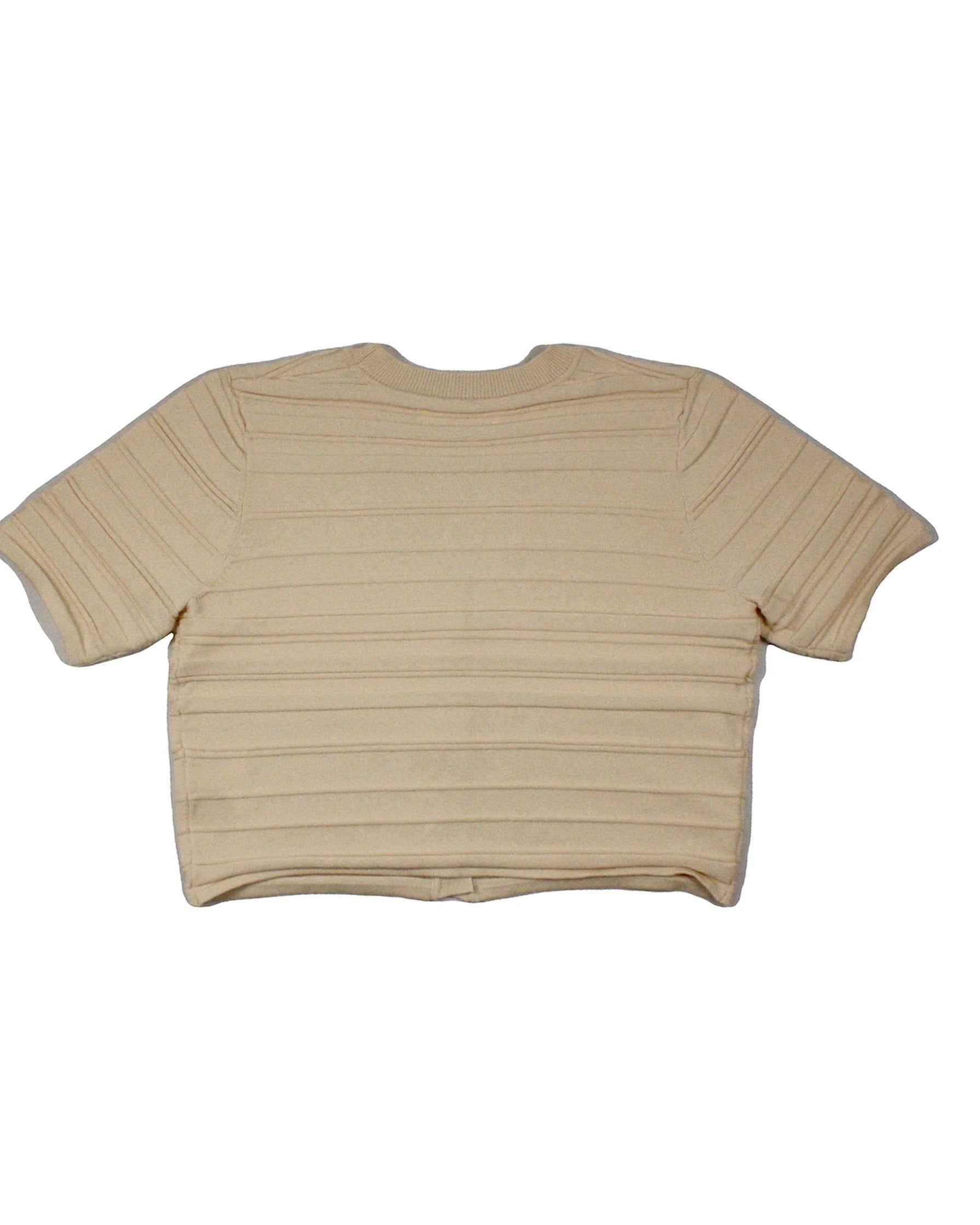 Oak + Fort Women's Cream Cardigan with Lightweight Knit, Button Front, Cropped – Size XS
