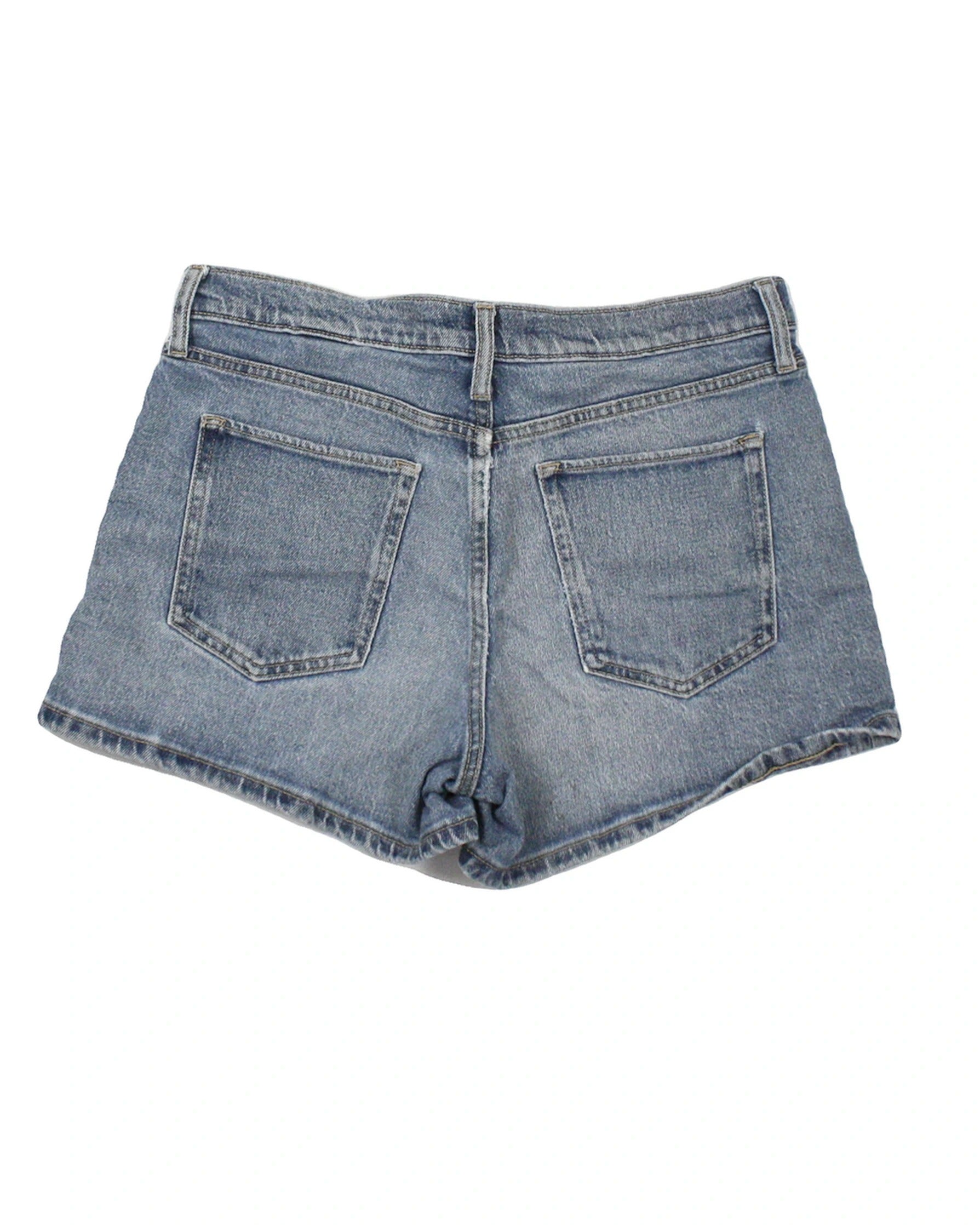 Banana Republic Women's Blue Shorts with Light Wash, Mid Rise, Zip Fly – Size W28