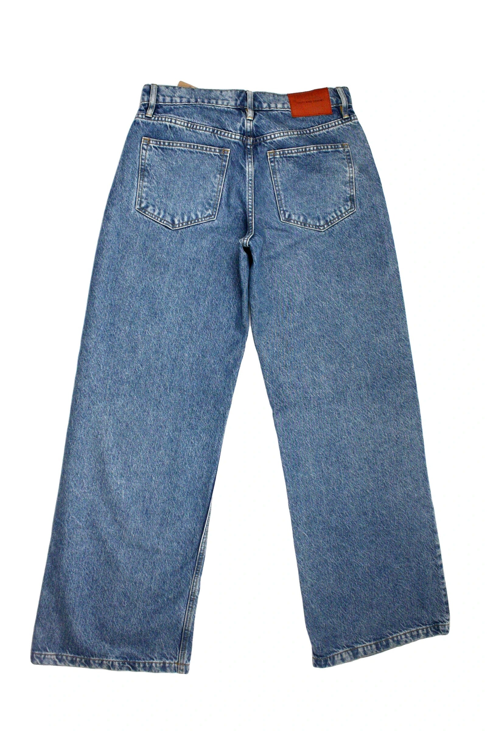 Outland Denim Women's Blue Jeans with Medium Wash, Mid Rise, Wide Leg – Size W27