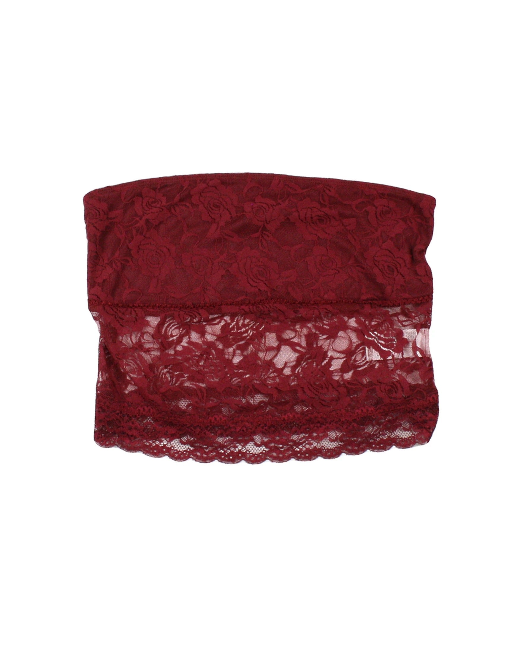 Urban Renewal Women's Burgundy Top with Lace, Tube Style, Paneled Construction – Size L