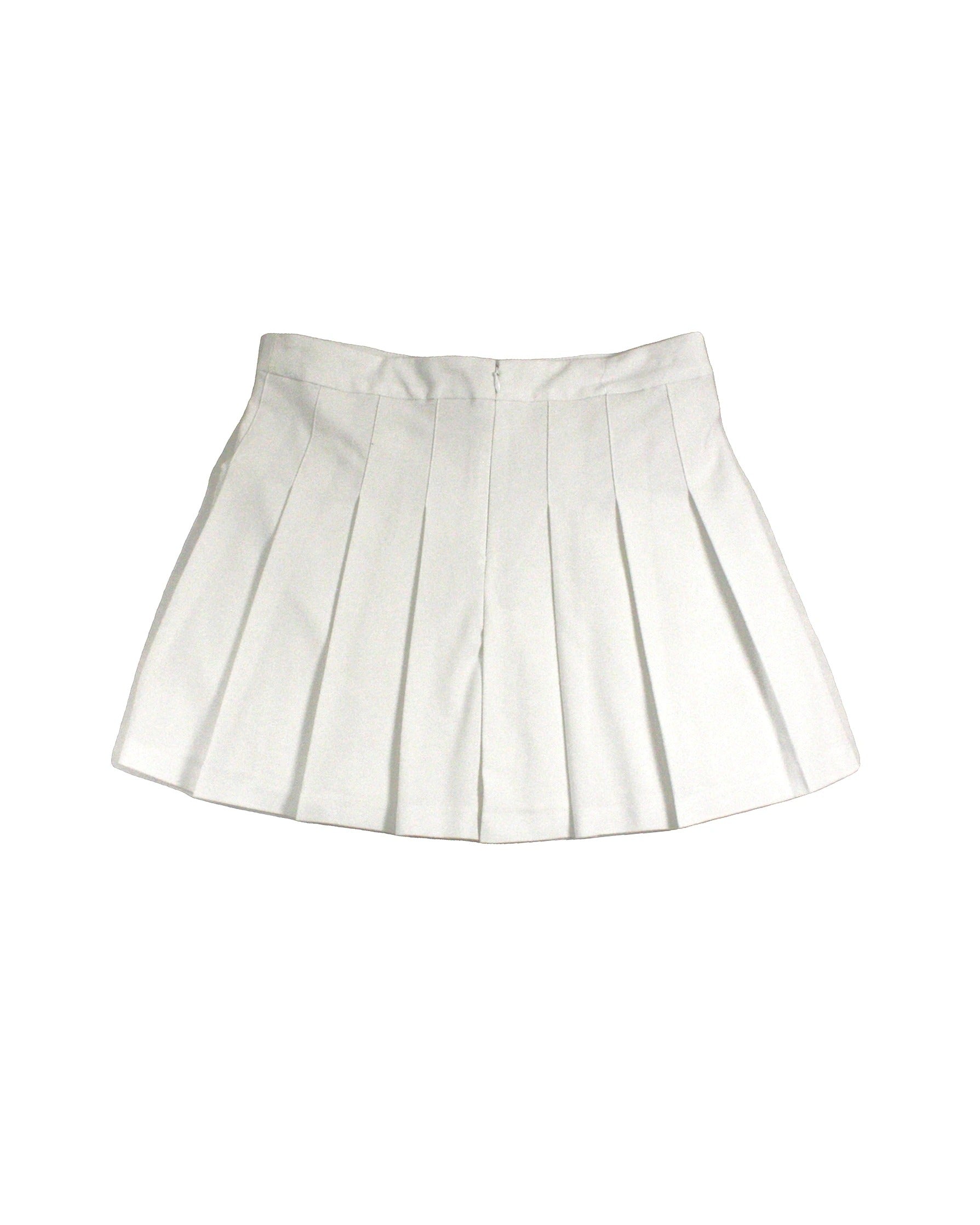 Sunday Best Women's White Skirt with Pleats, Mini Length, Back Zip – Size W32