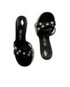 The Attico Designer Women's Black Snap Strap Detail Crisscross Straps 3 Heel Heels – Size 10