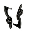 The Attico Designer Women's Black Snap Strap Detail Crisscross Straps 3 Heel Heels – Size 10