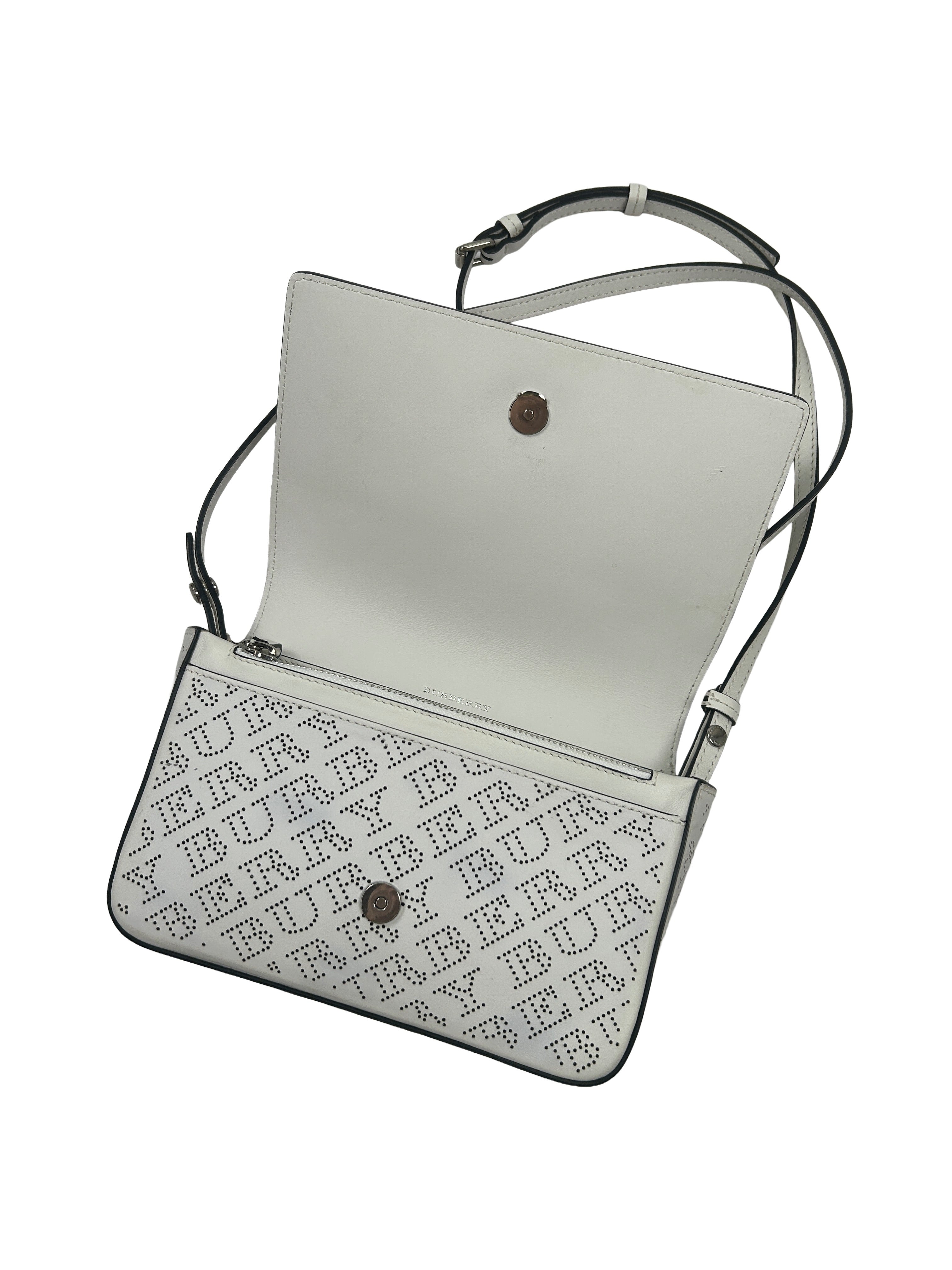 Burberry Perforated Leather Hampshire Crossbody Bag