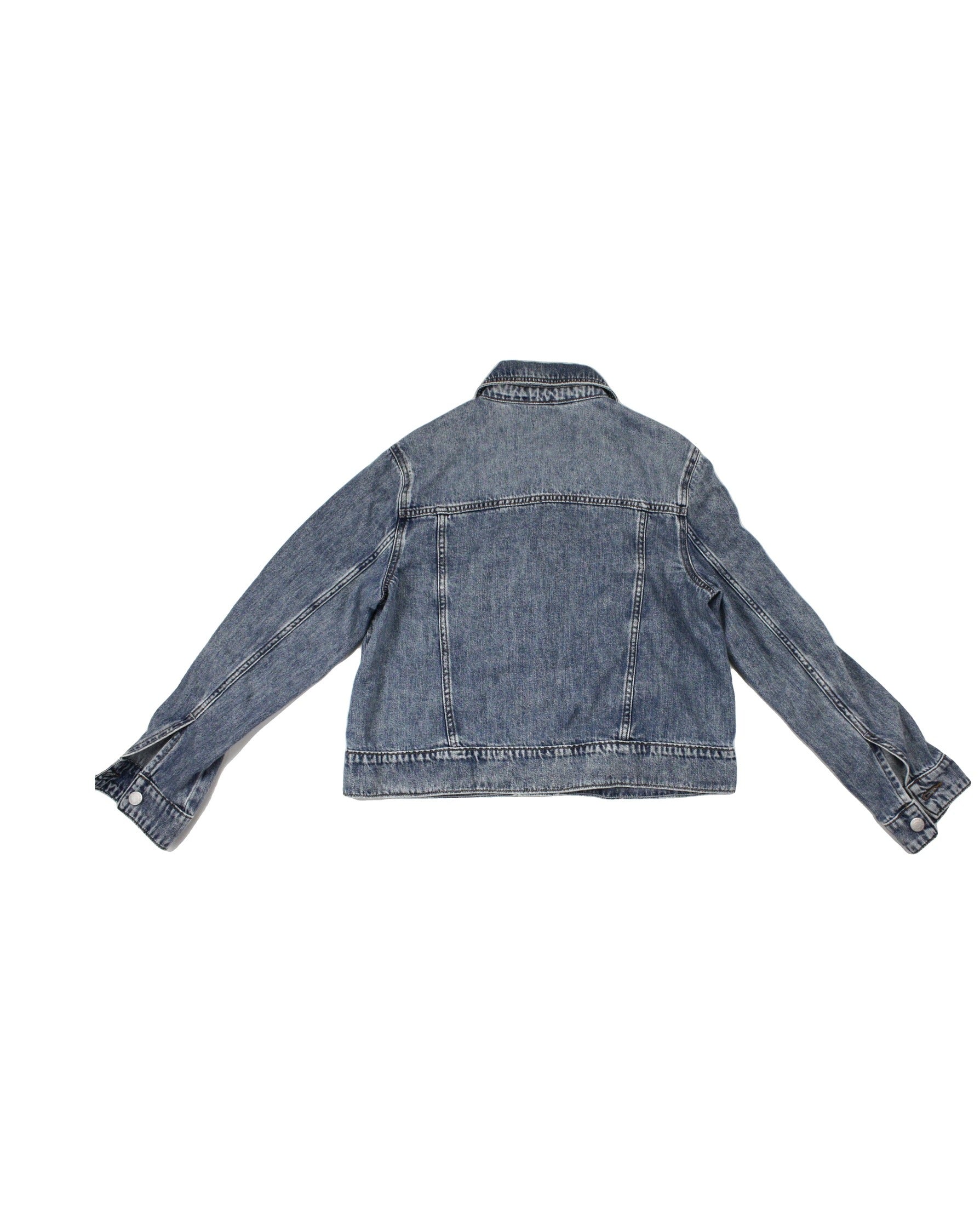 Reitmans Women's Blue Denim Asymmetric Buttons Two Pockets Collar Jacket – Size XS