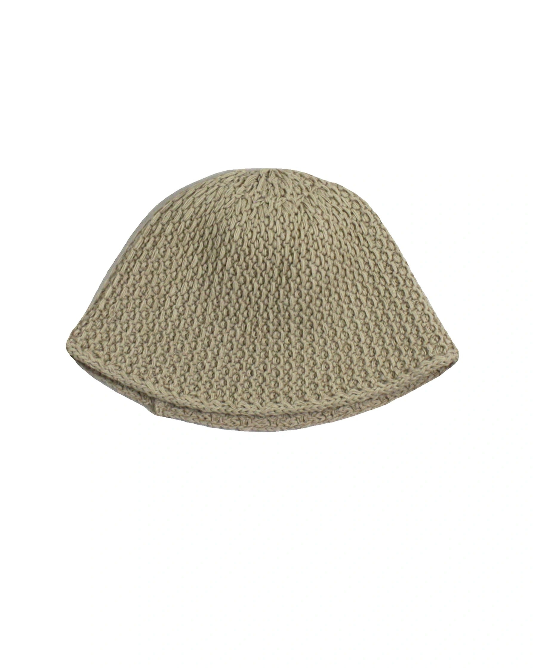 No Brand Women's Beige Crochet Weave Cap Flared Hem Hat