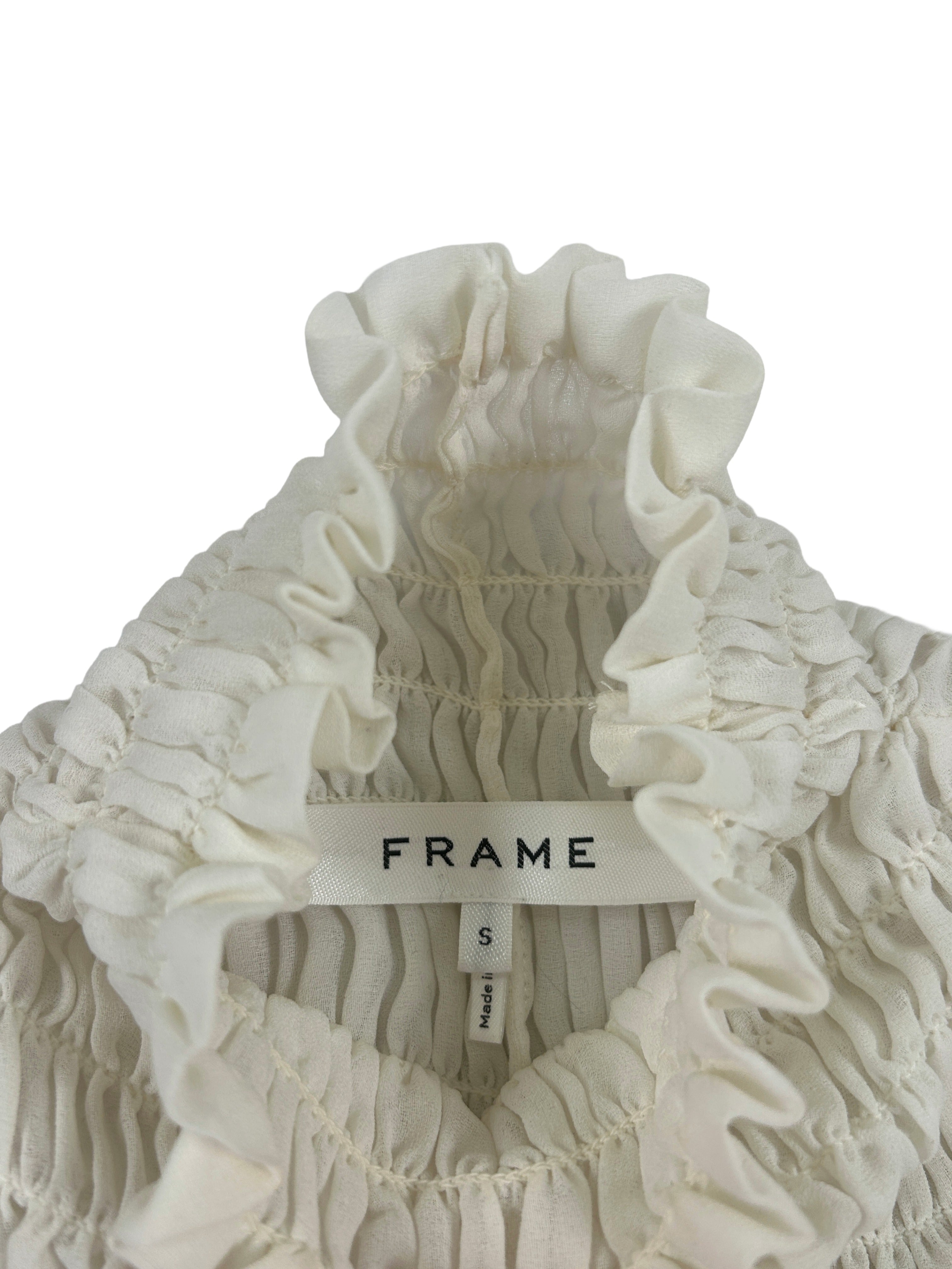 Frame Size S Shirred Chiffon Top